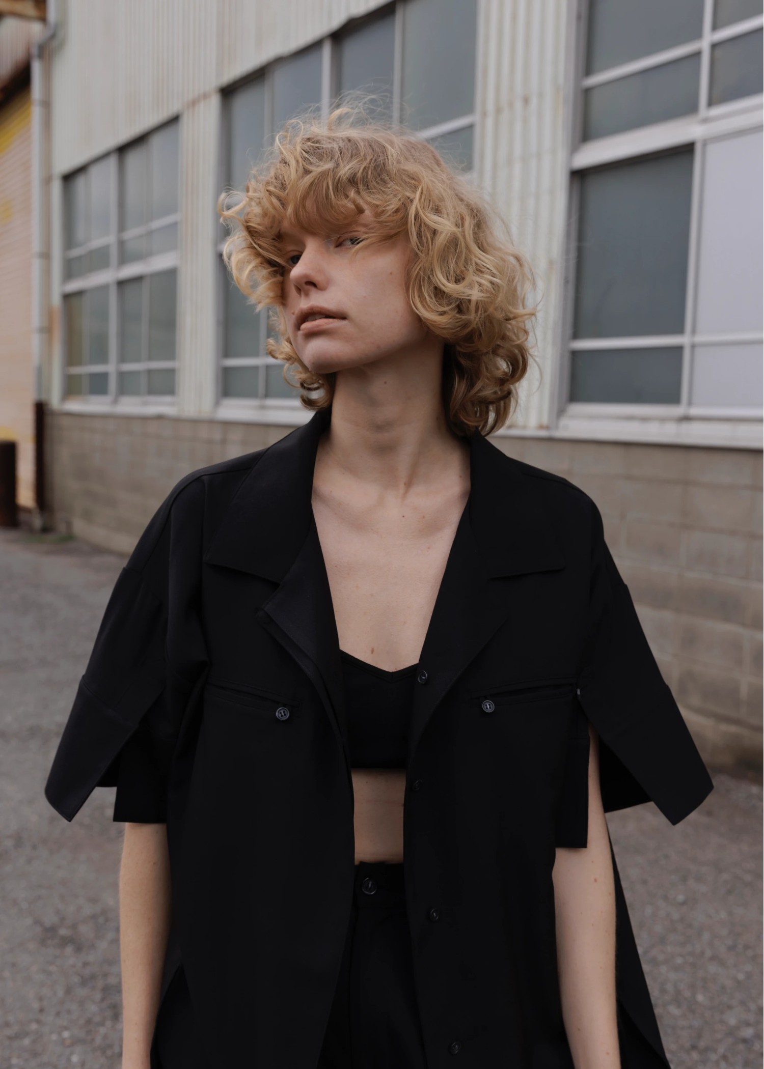 cool touch open collar button tuck up SH