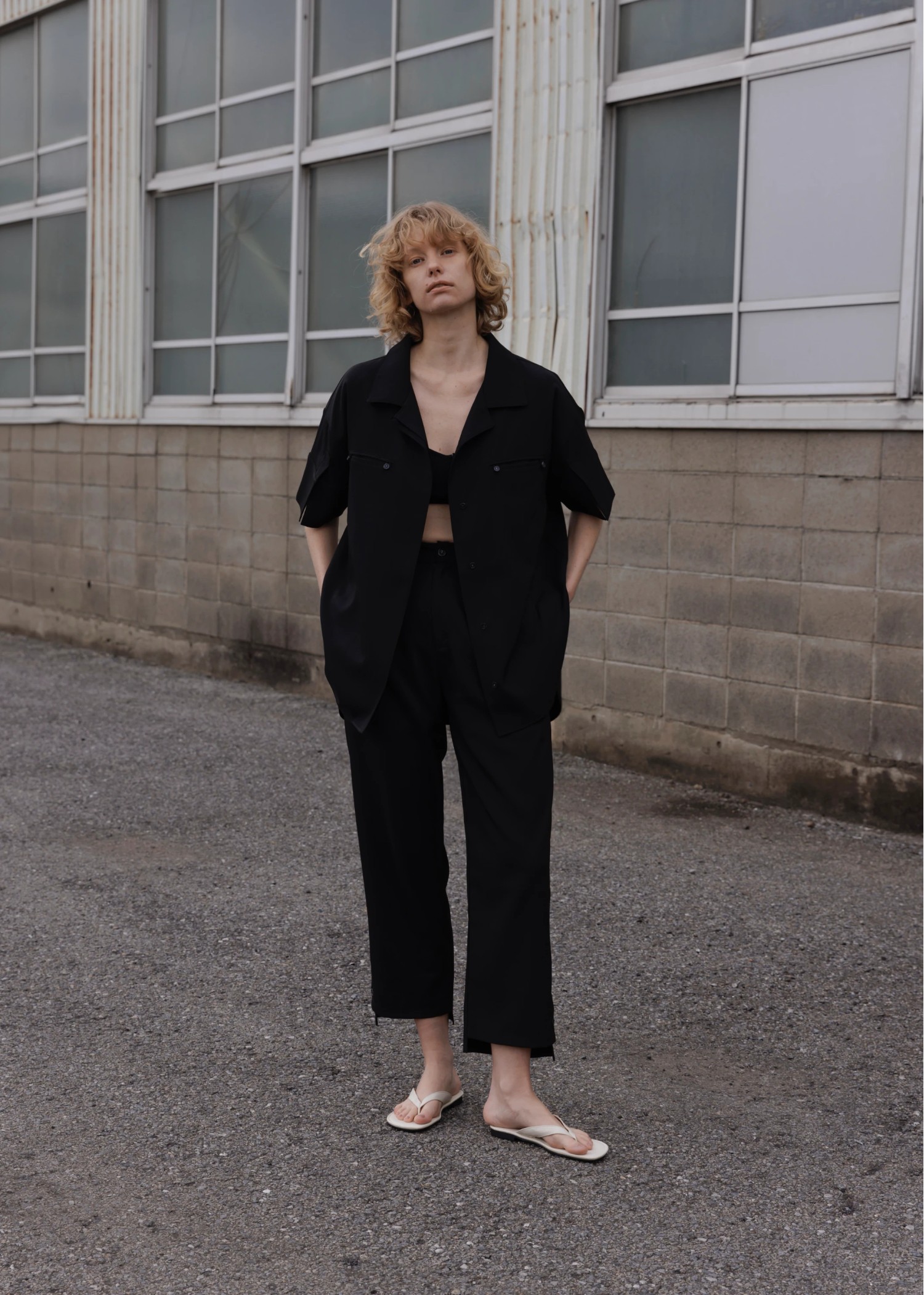 cool touch open collar button tuck up SH