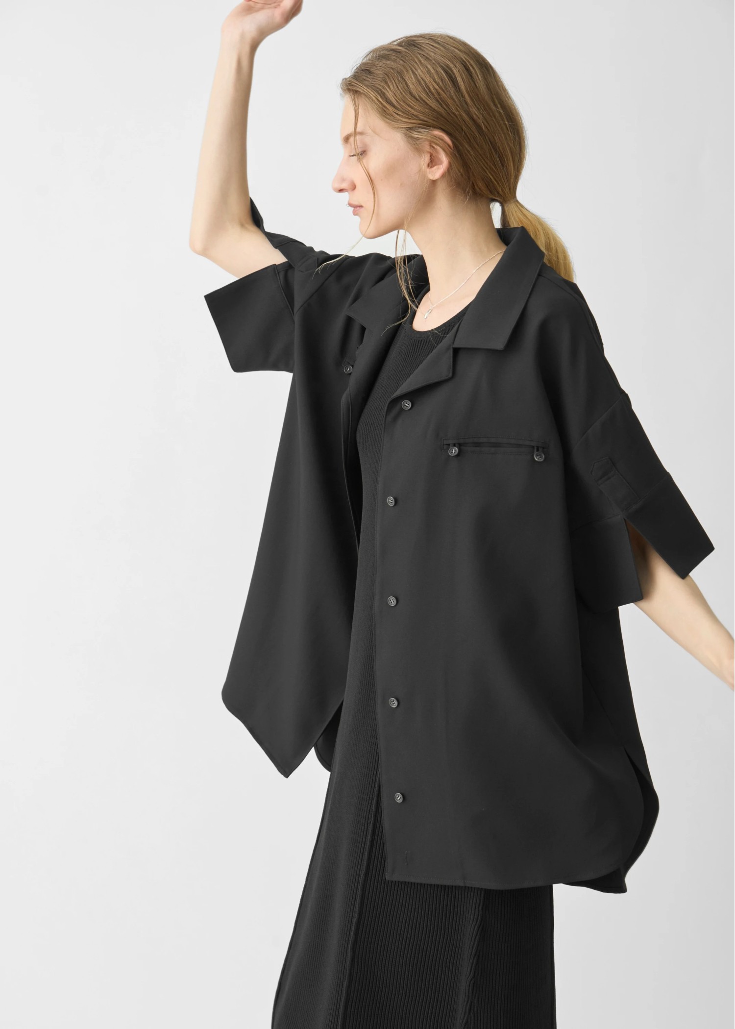 cool touch open collar button tuck up SH