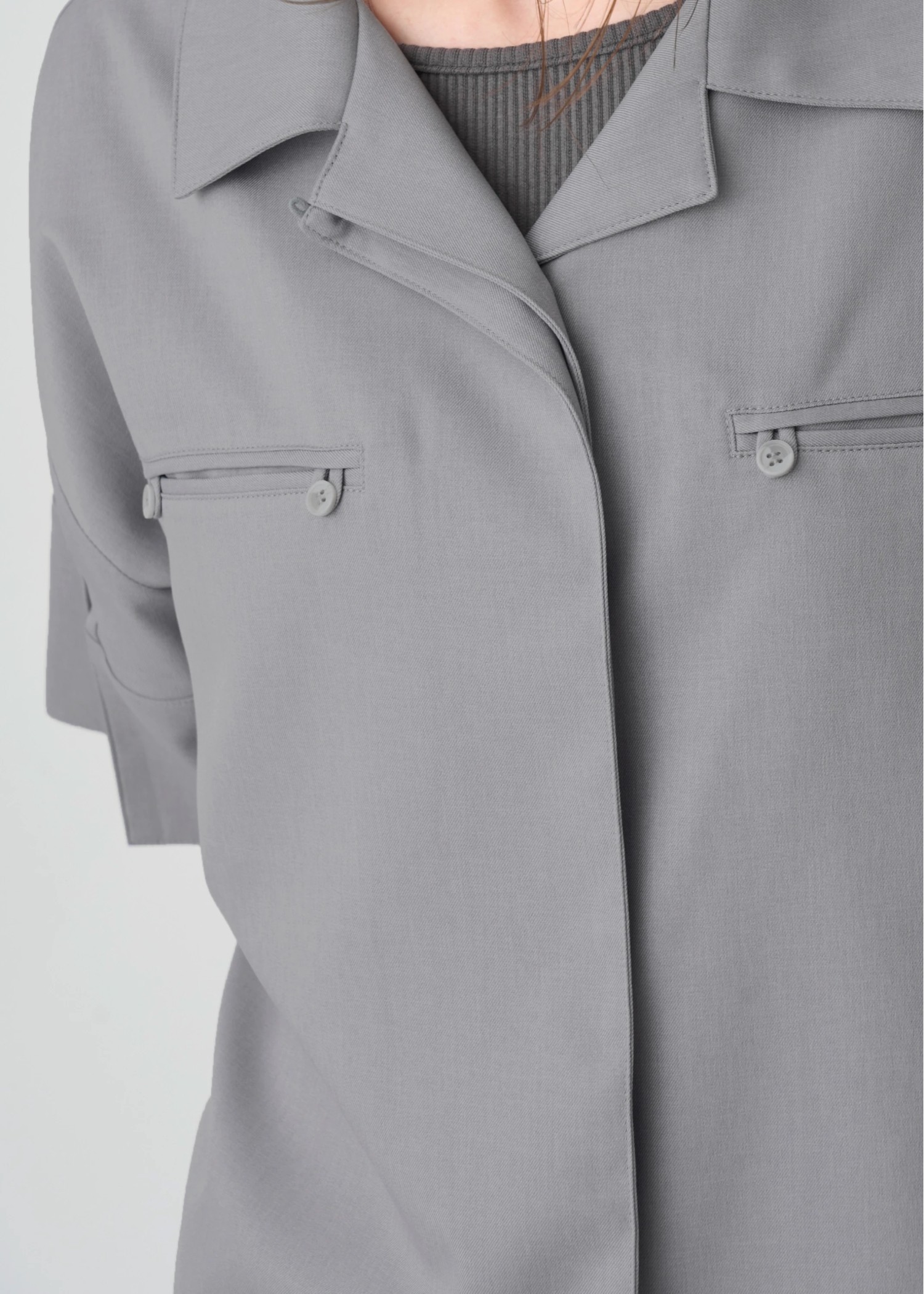 cool touch open collar button tuck up SH