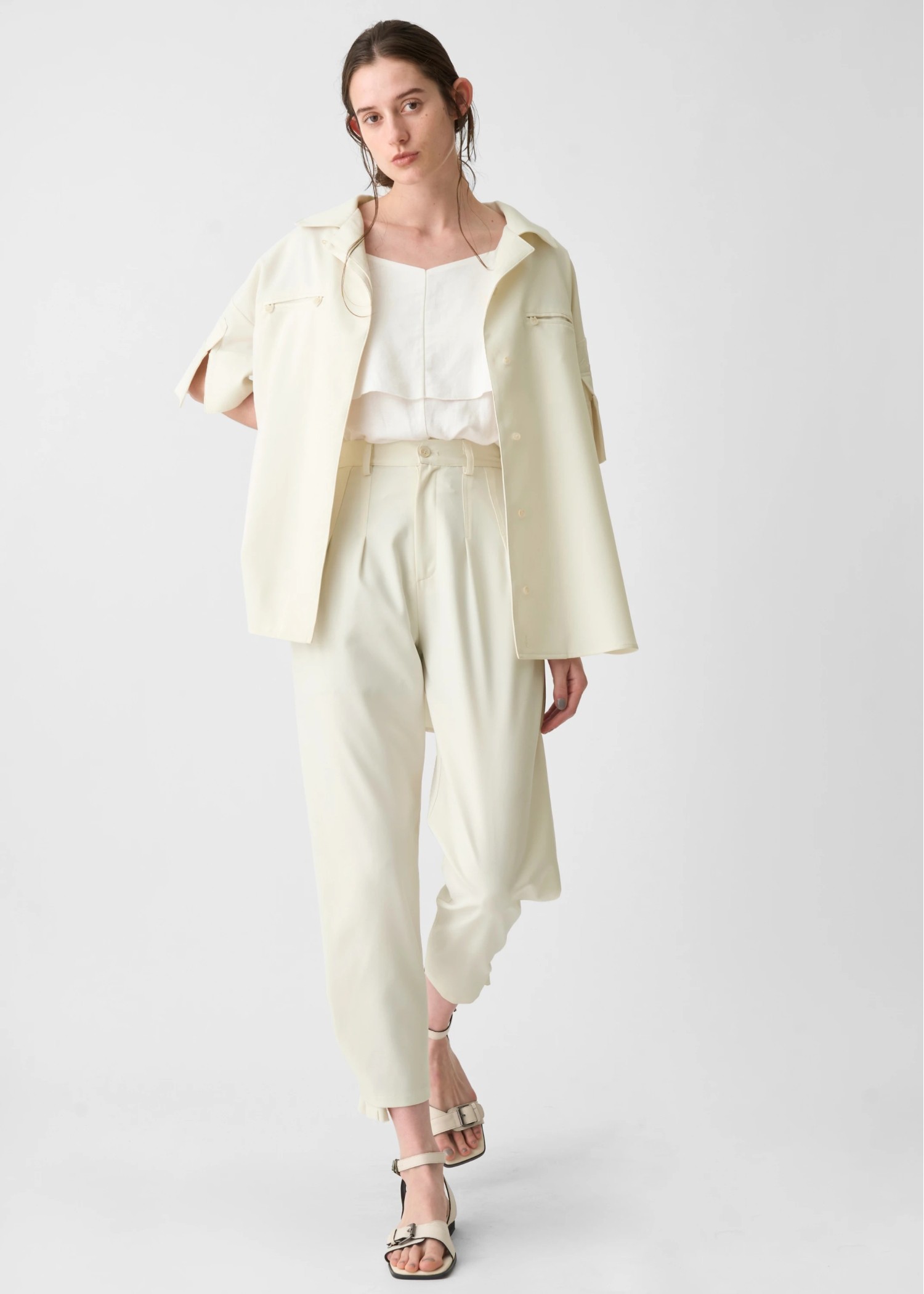 cool touch open collar button tuck up SH