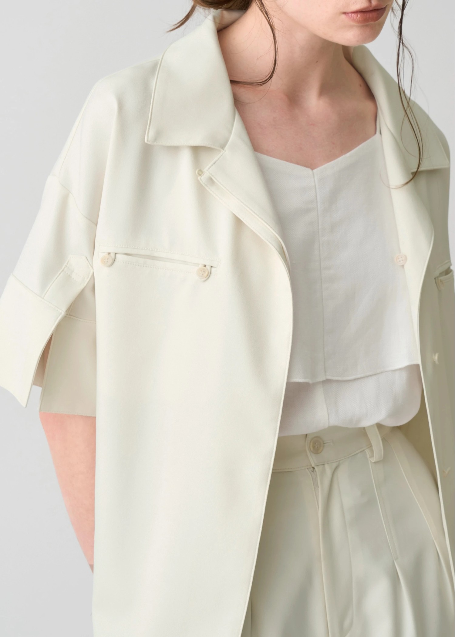 cool touch open collar button tuck up SH