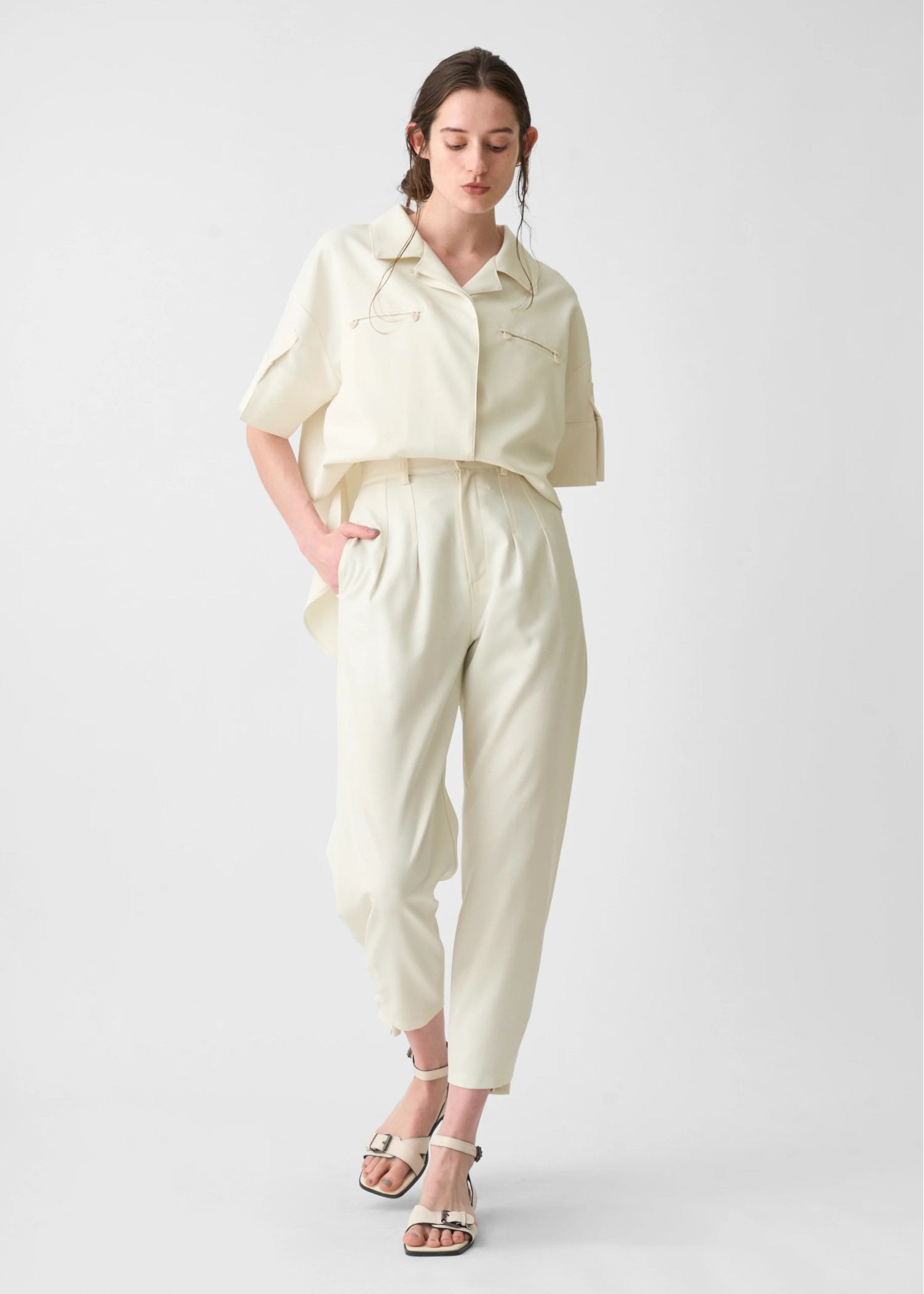 cool touch open collar button tuck up SH