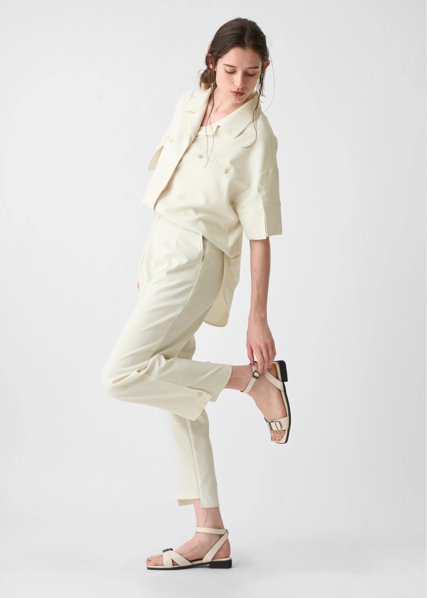 cool touch open collar button tuck up SH