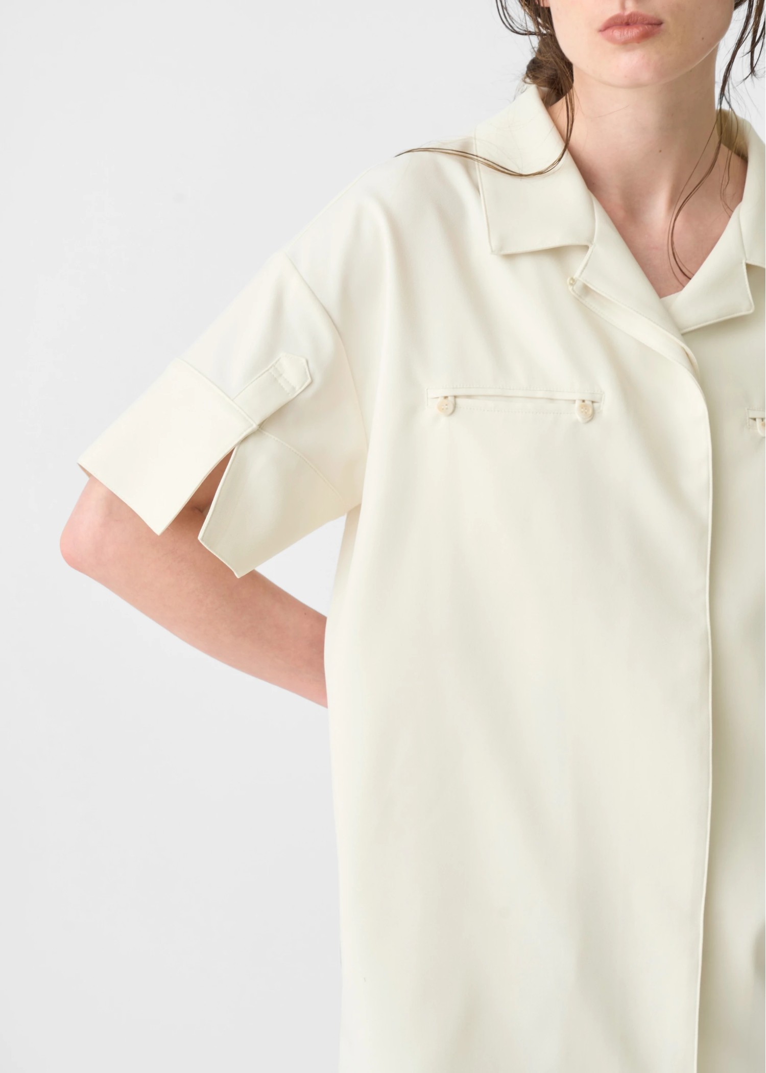 cool touch open collar button tuck up SH