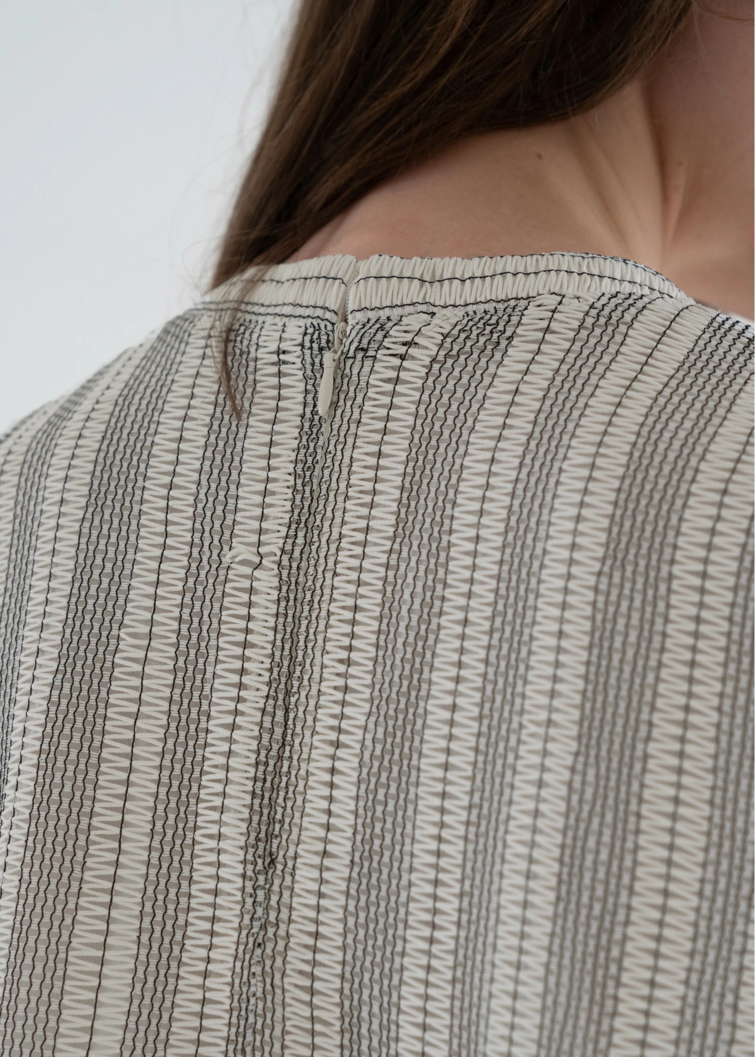 half sleeve multi stripe lace tops