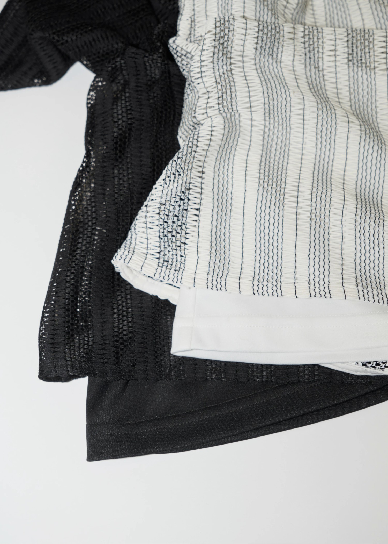 half sleeve multi stripe lace tops