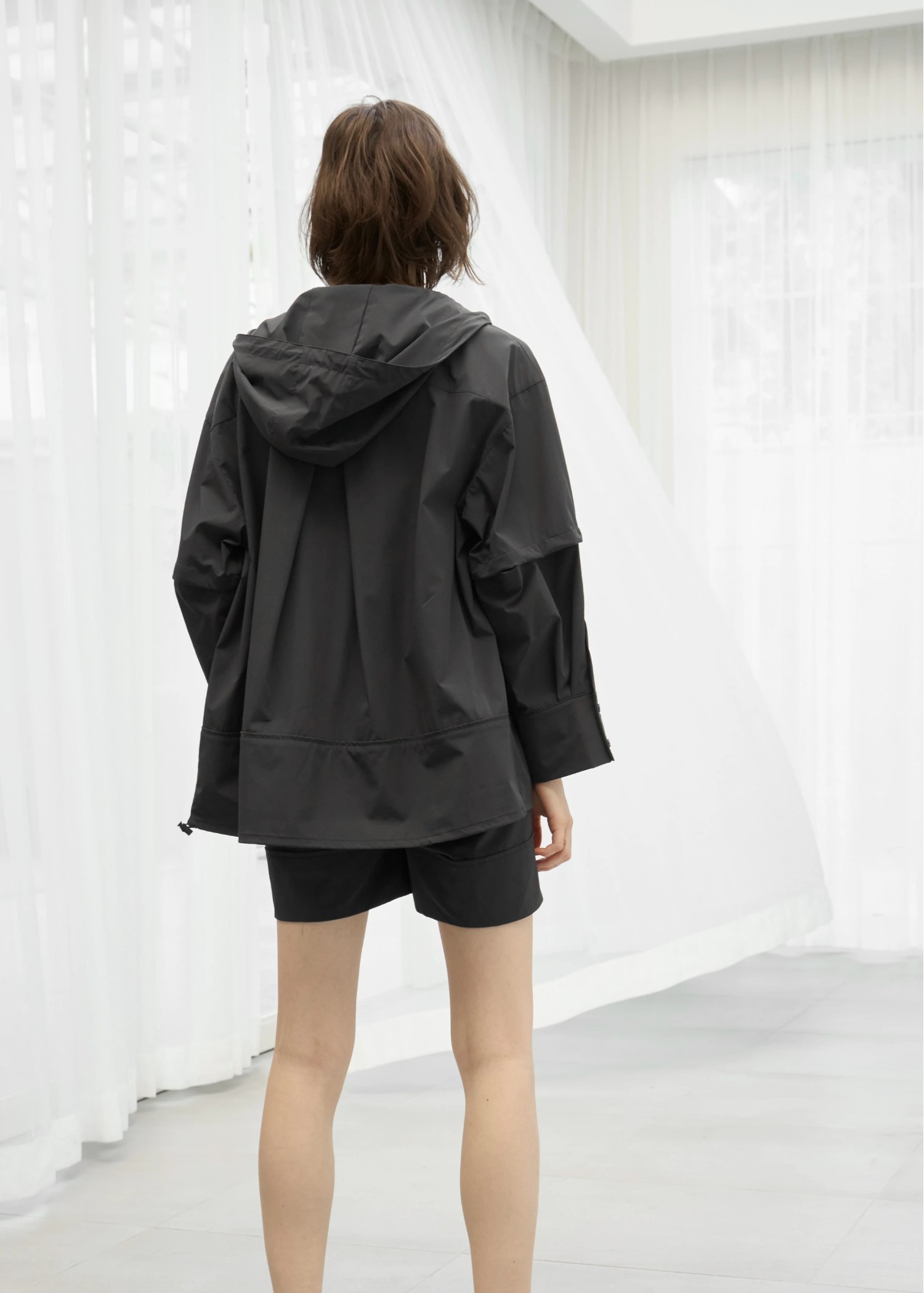 removable sleeve hoody drawstring SH