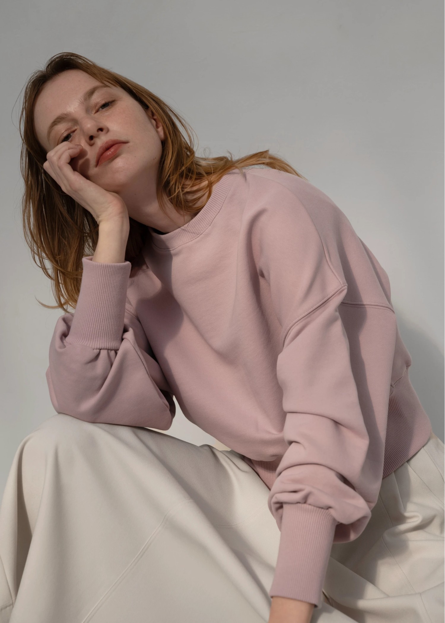 short cropped 2way lightweight sweat