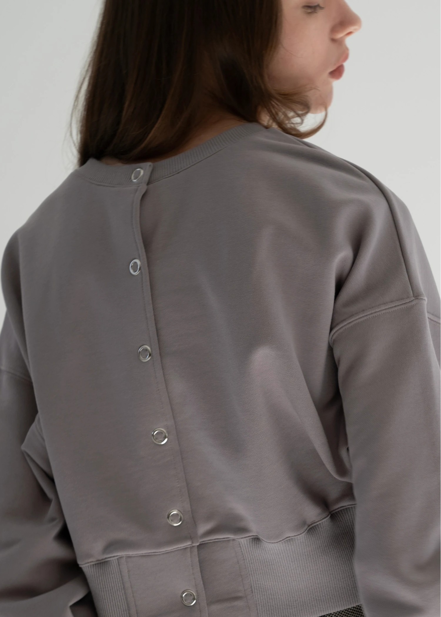 short cropped 2way lightweight sweat