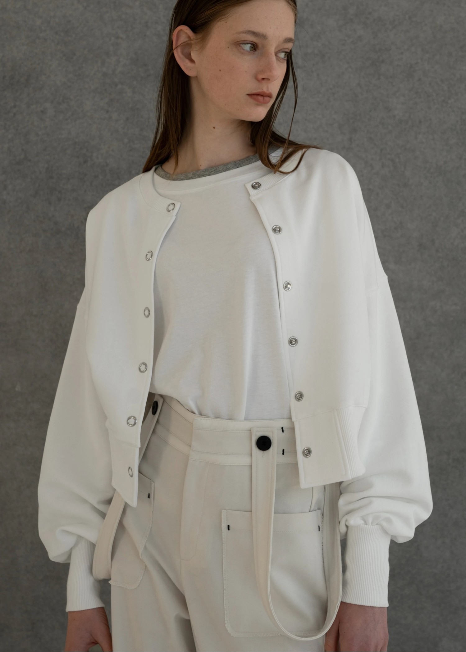 short cropped 2way lightweight sweat