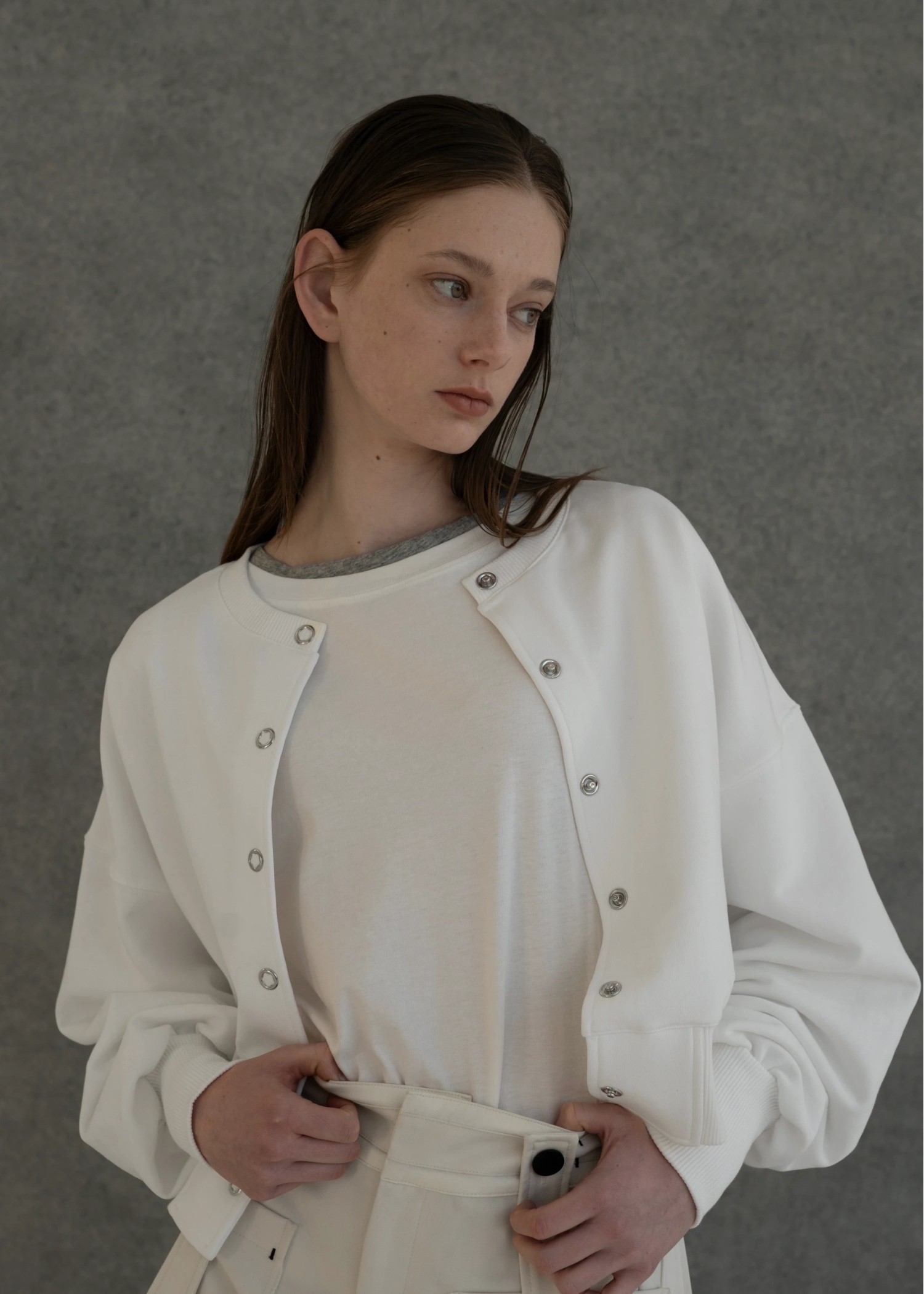 short cropped 2way lightweight sweat