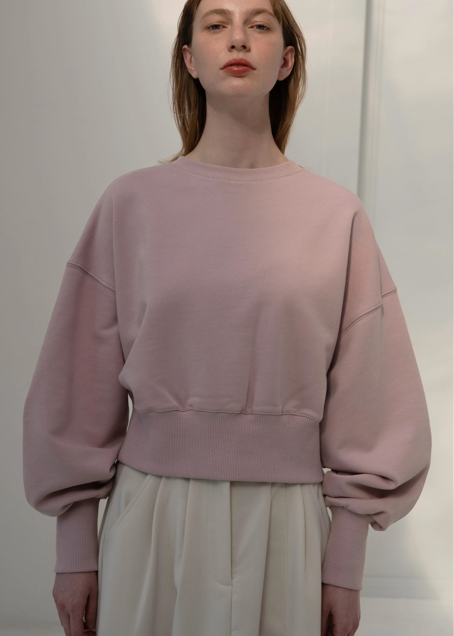 short cropped 2way lightweight sweat