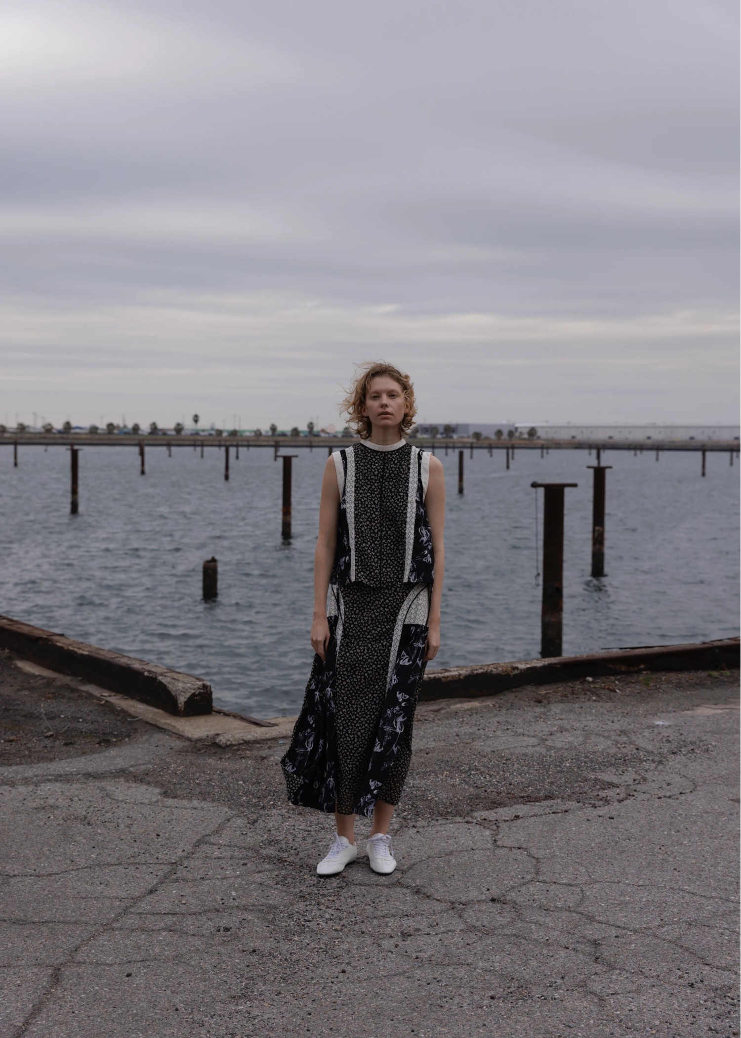 patchwork lace no sleeve BL