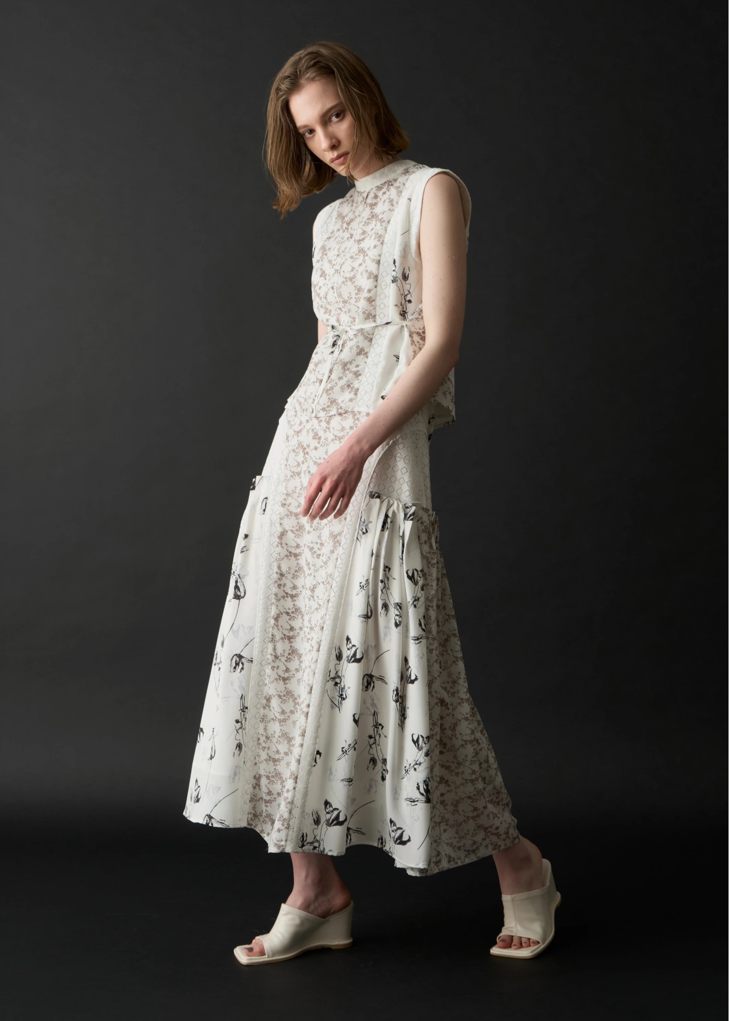 patchwork lace no sleeve BL