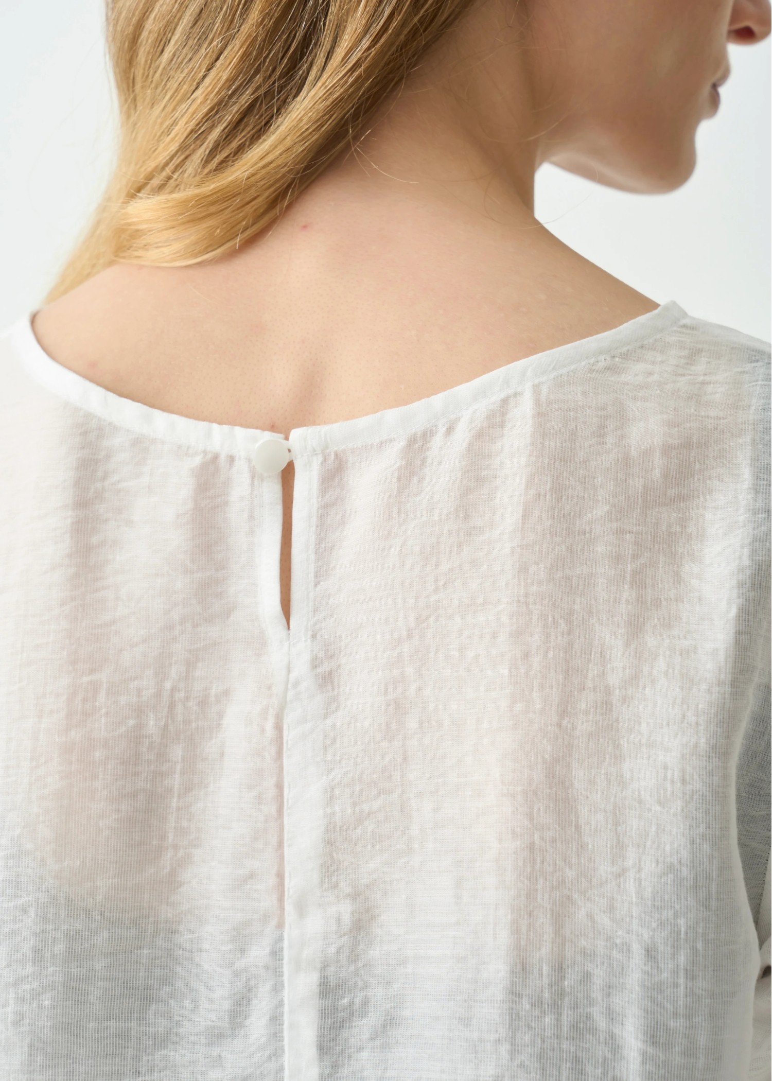 half sleeve boat neck sheer tops