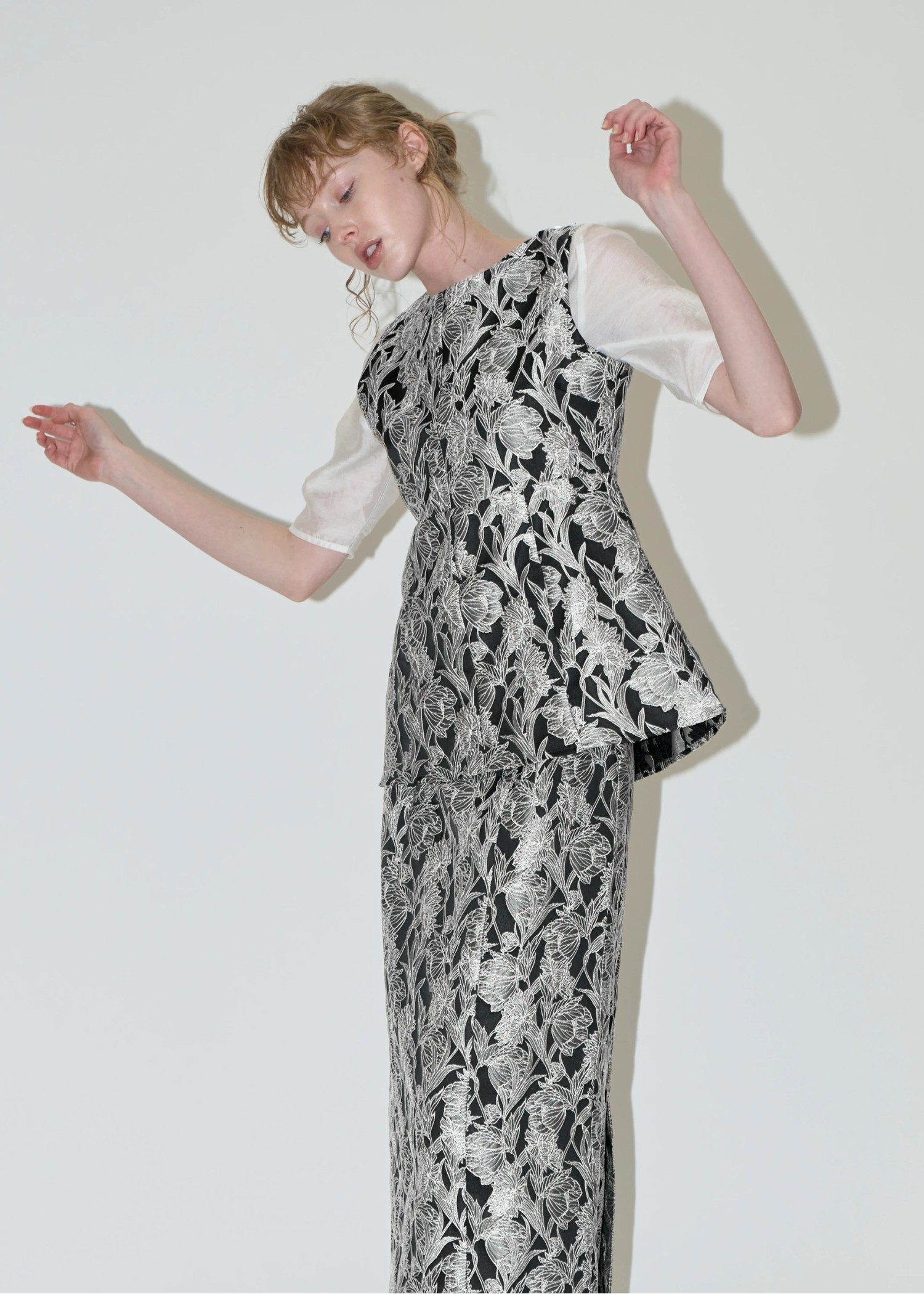 half sleeve boat neck sheer tops