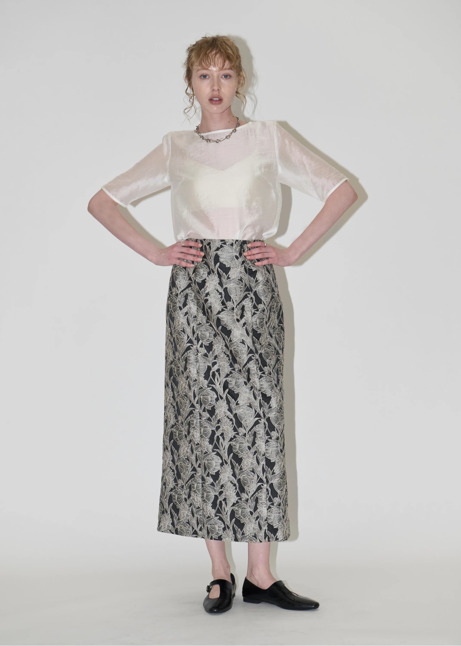 half sleeve boat neck sheer tops