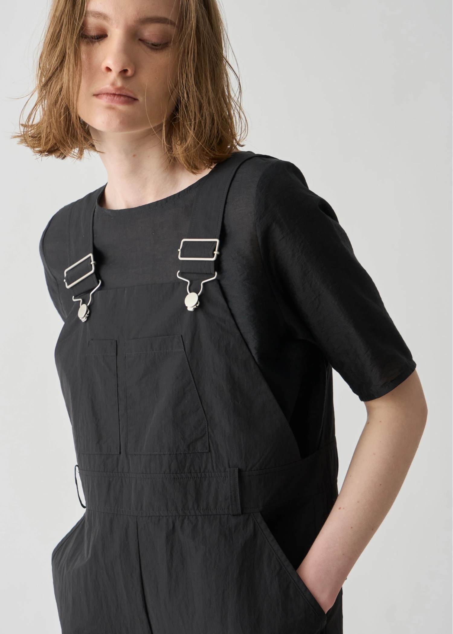 half sleeve boat neck sheer tops