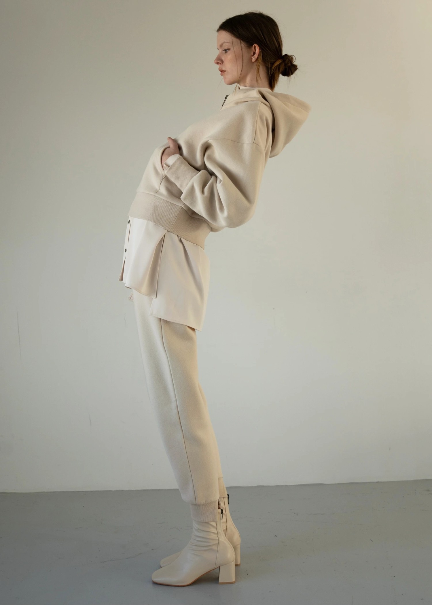 half zip sweat raised back hoodie