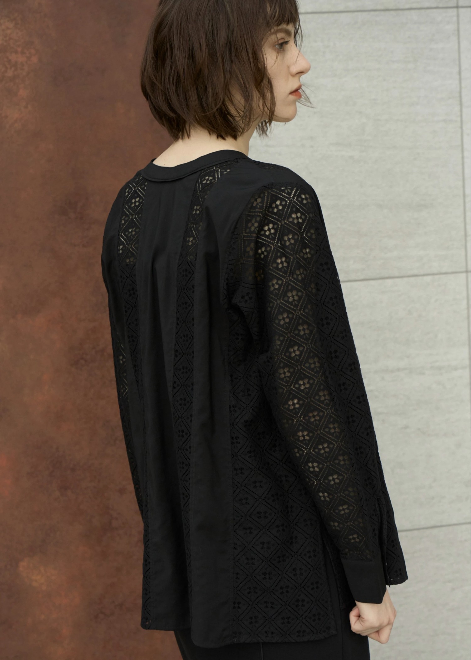 lace patchwork band collar SH