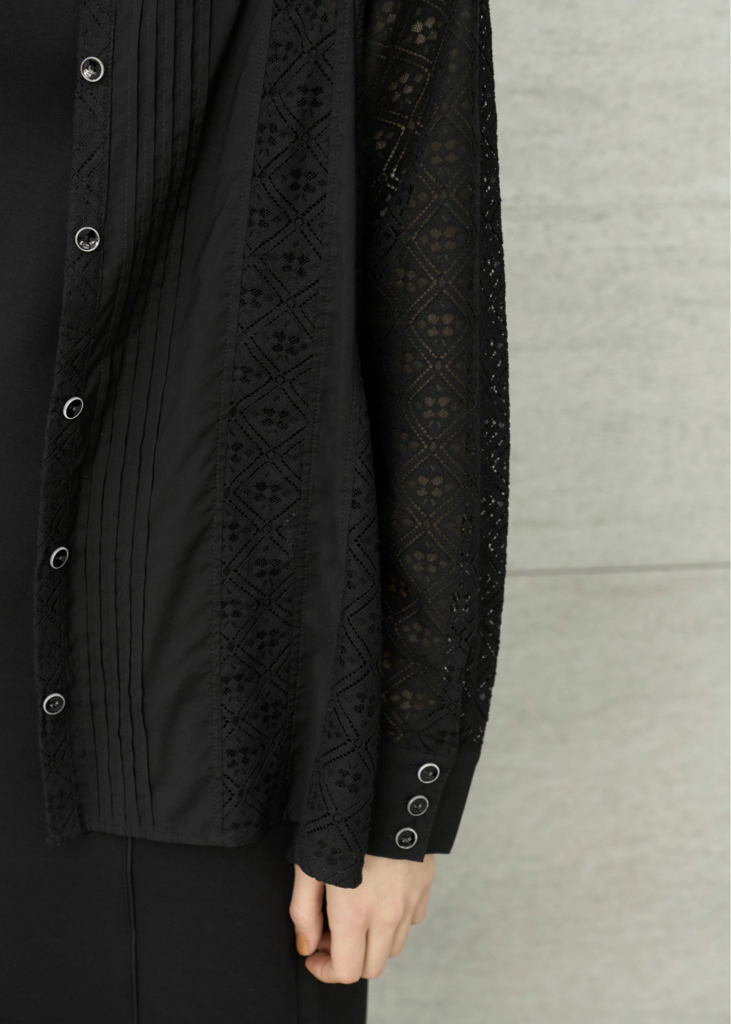 lace patchwork band collar SH