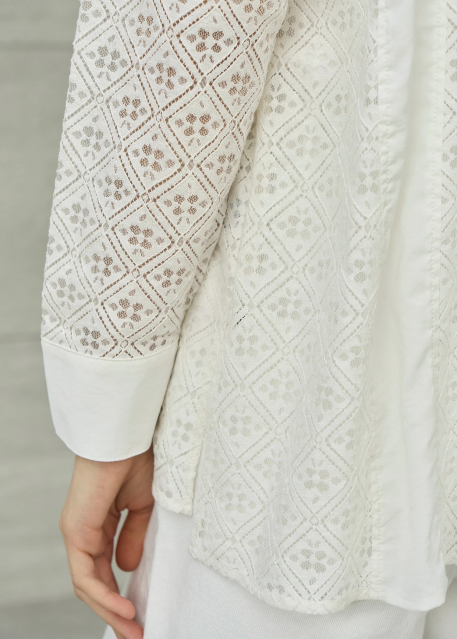 lace patchwork band collar SH