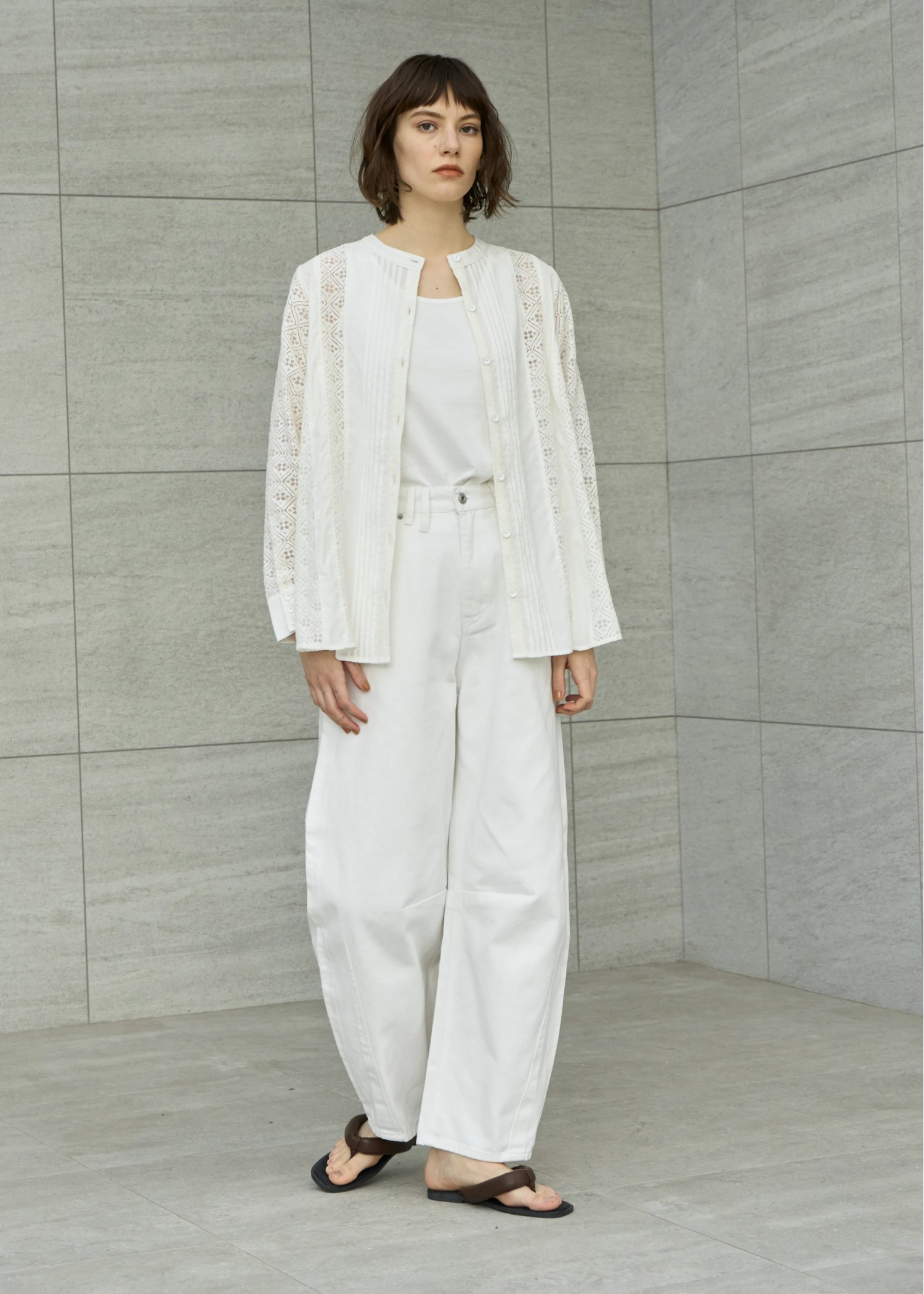 lace patchwork band collar SH