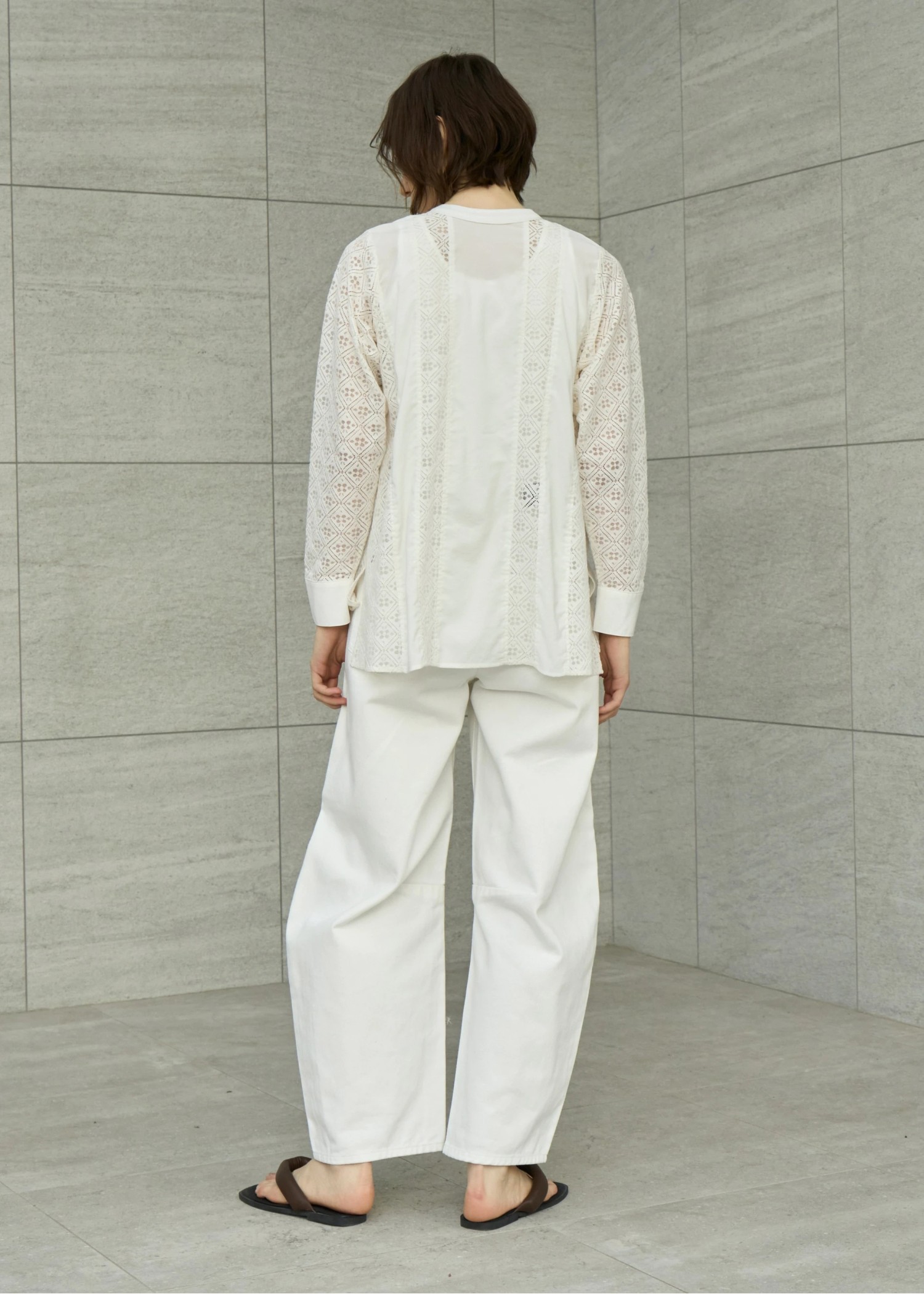 lace patchwork band collar SH