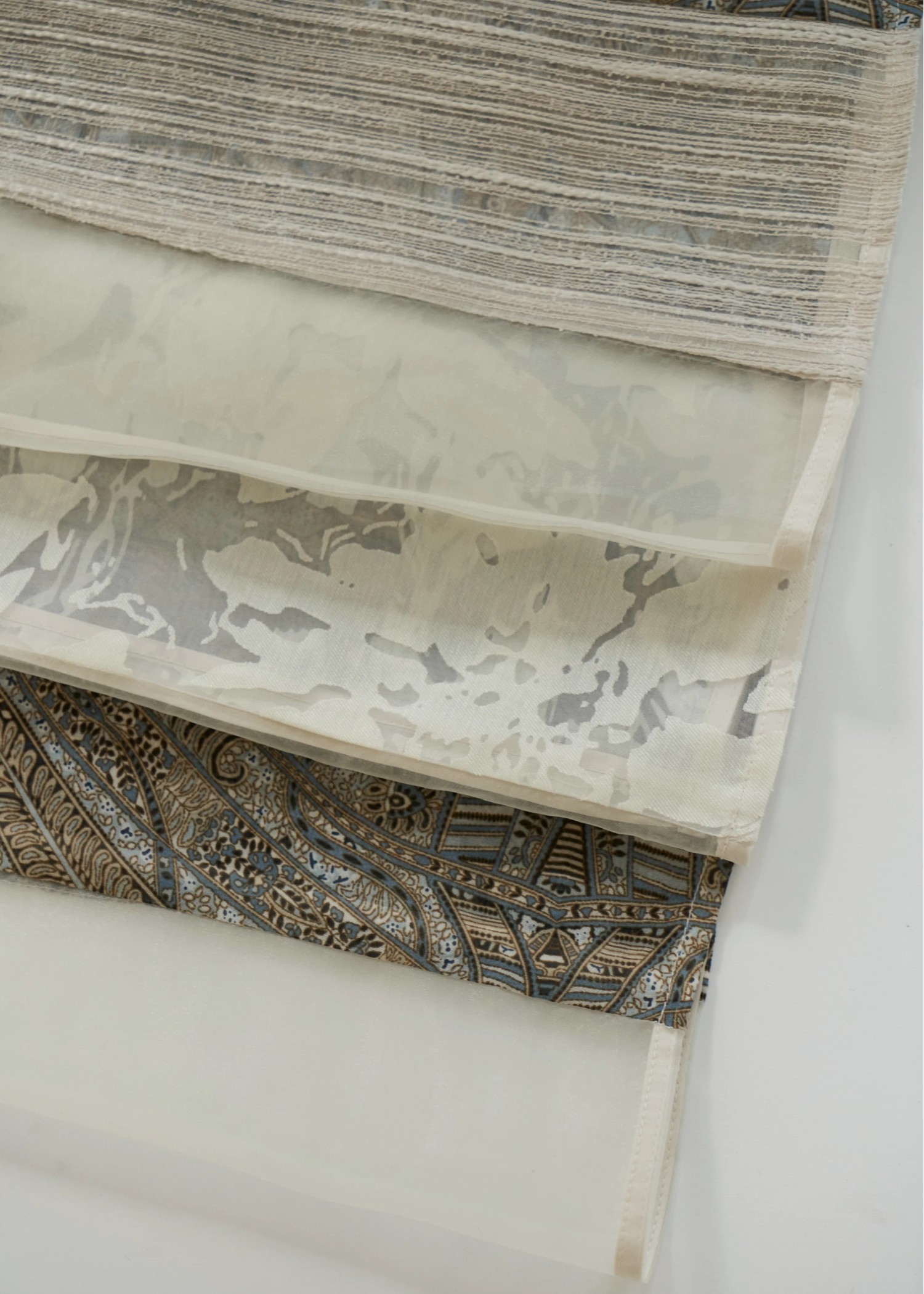 patchwork various pattern sheer tops