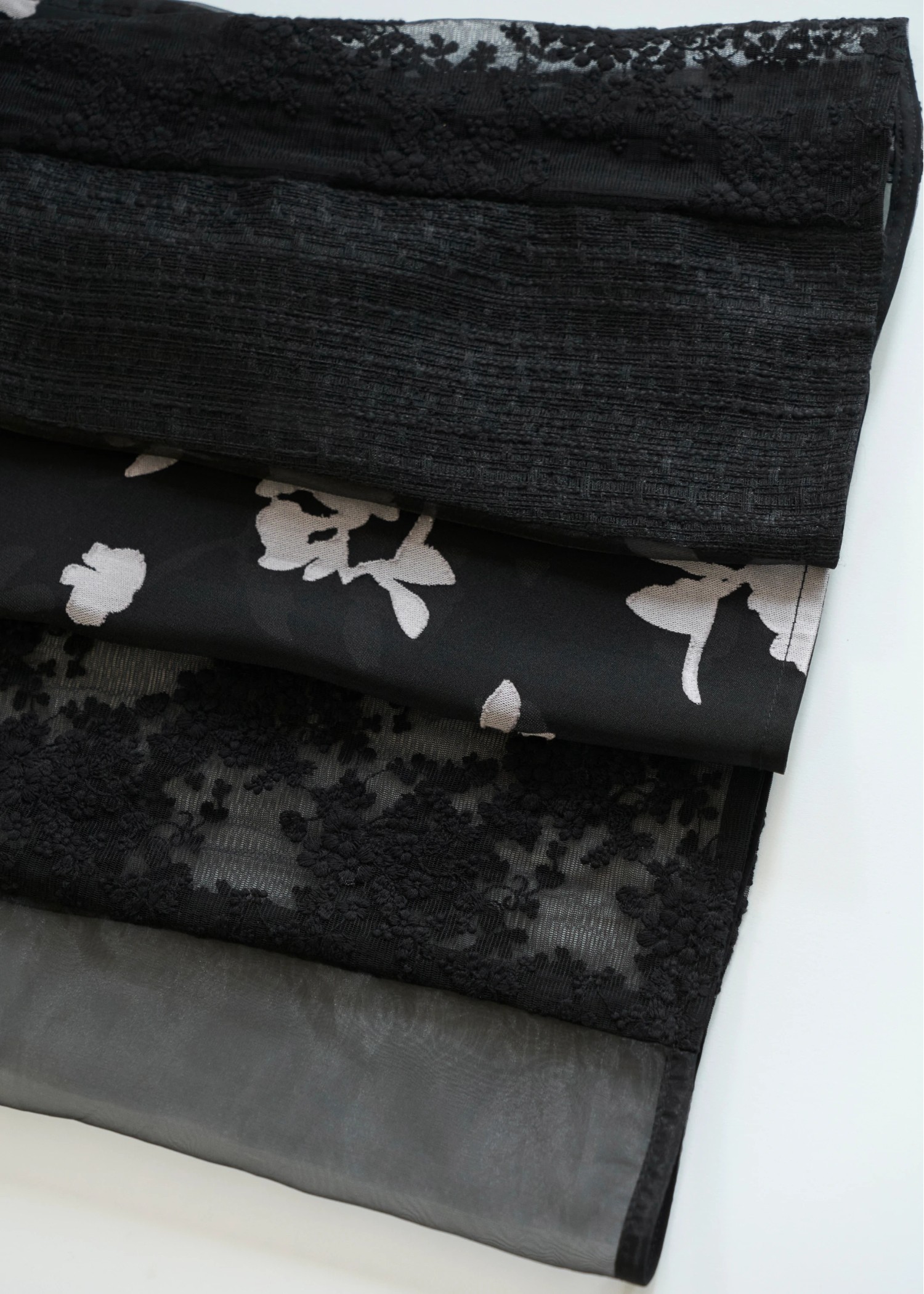 patchwork various pattern sheer tops