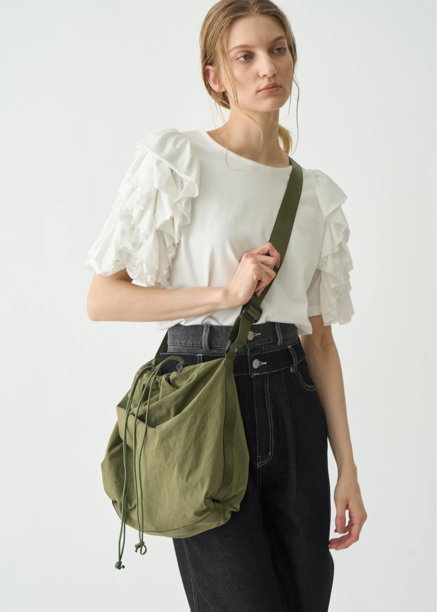 frill volume sleeve cut and sew tops