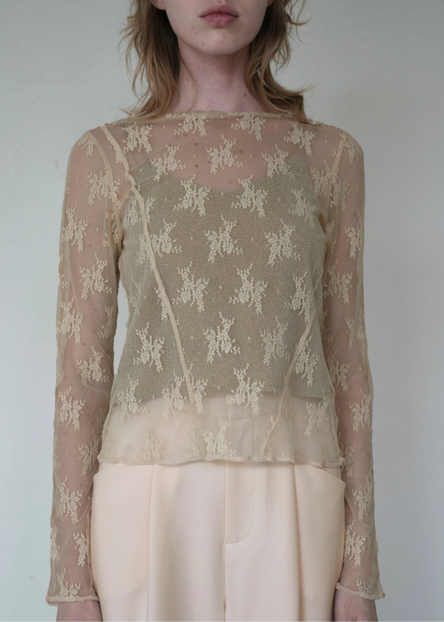 flower lace sheer tops