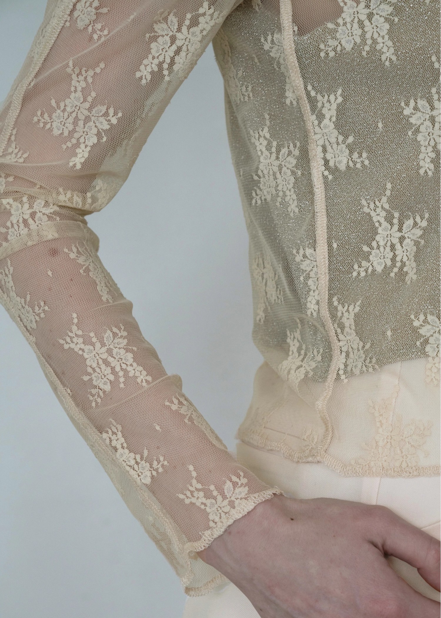 flower lace sheer tops