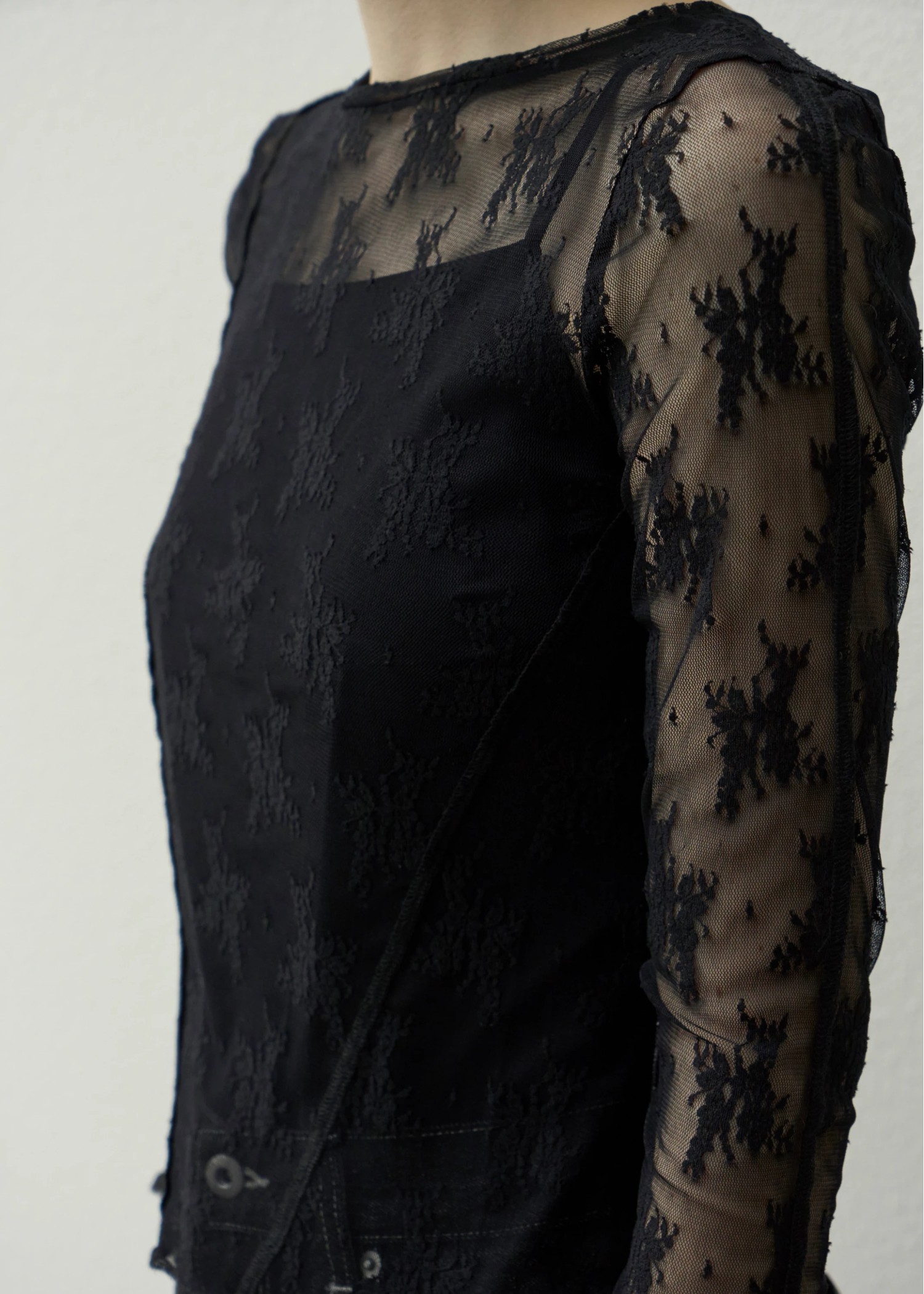 flower lace sheer tops