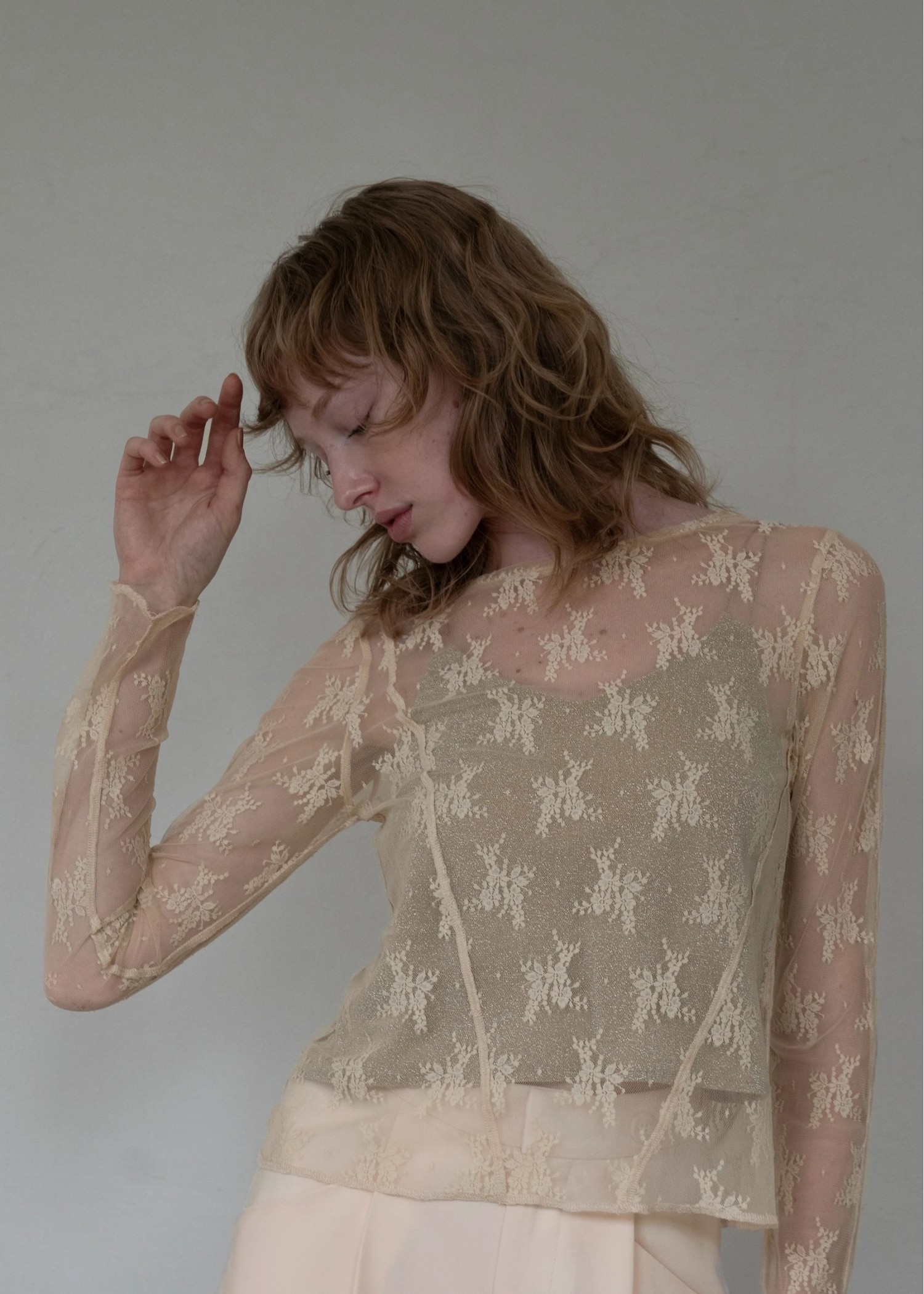 flower lace sheer tops