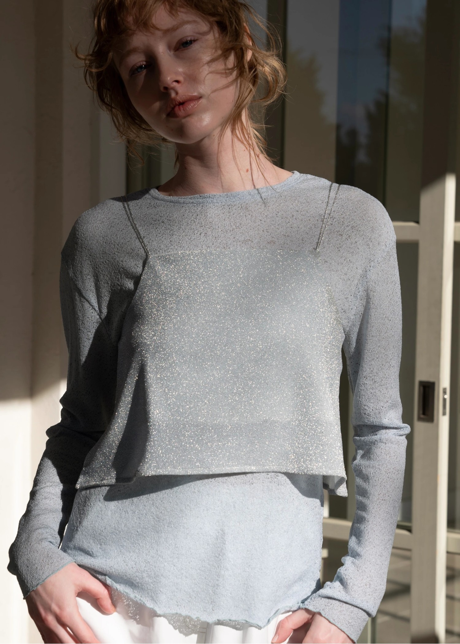 lame cord 2way cropped cami