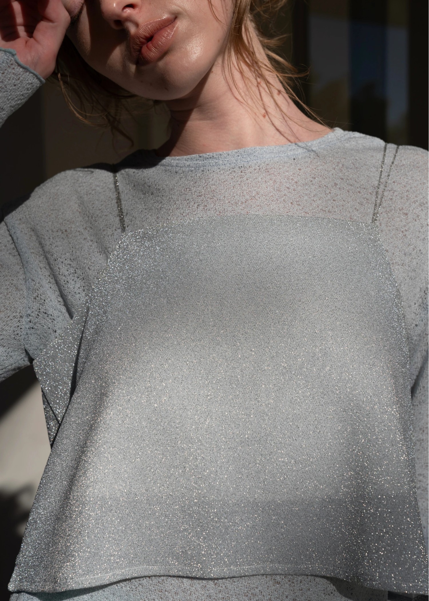 lame cord 2way cropped cami