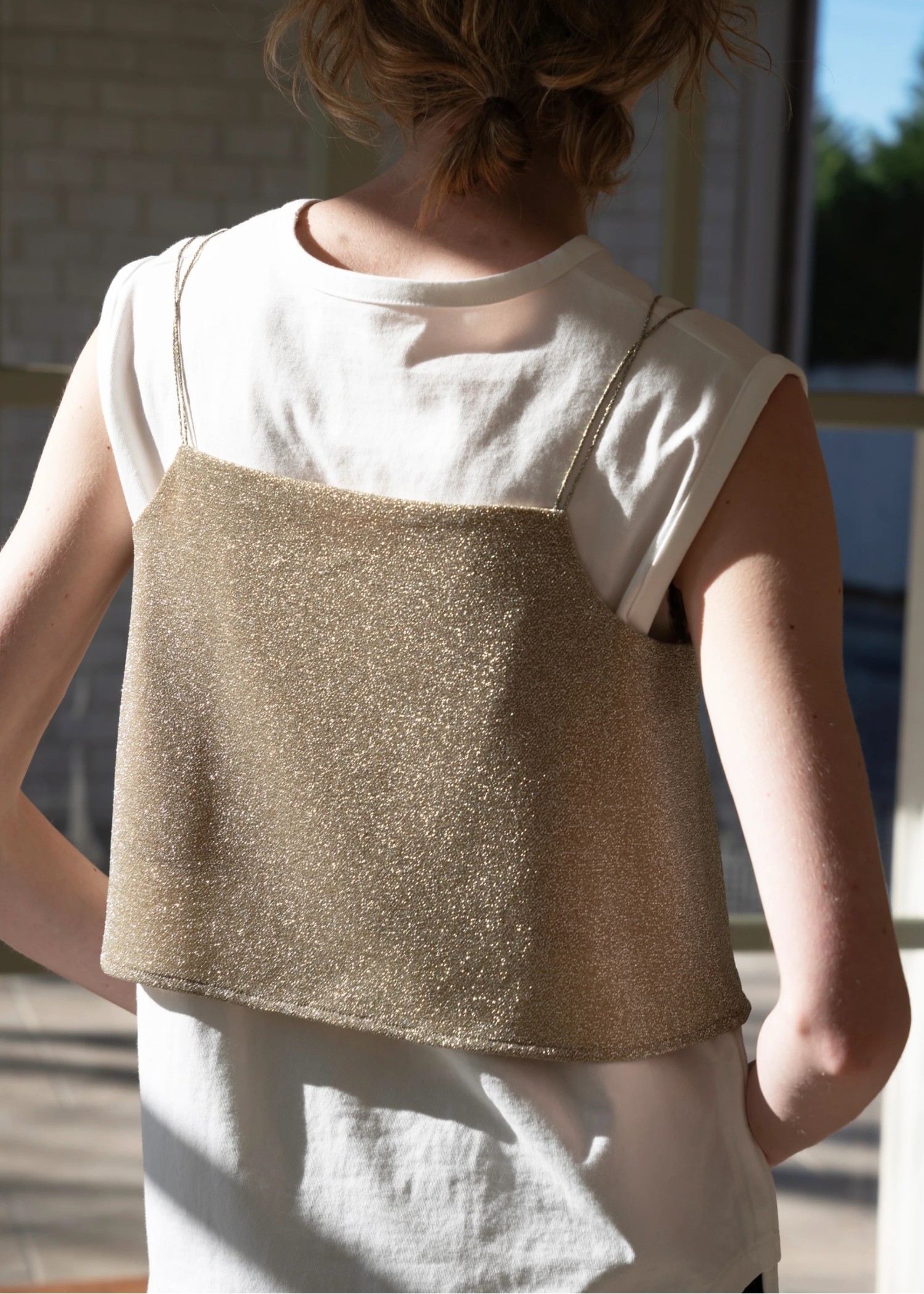 lame cord 2way cropped cami