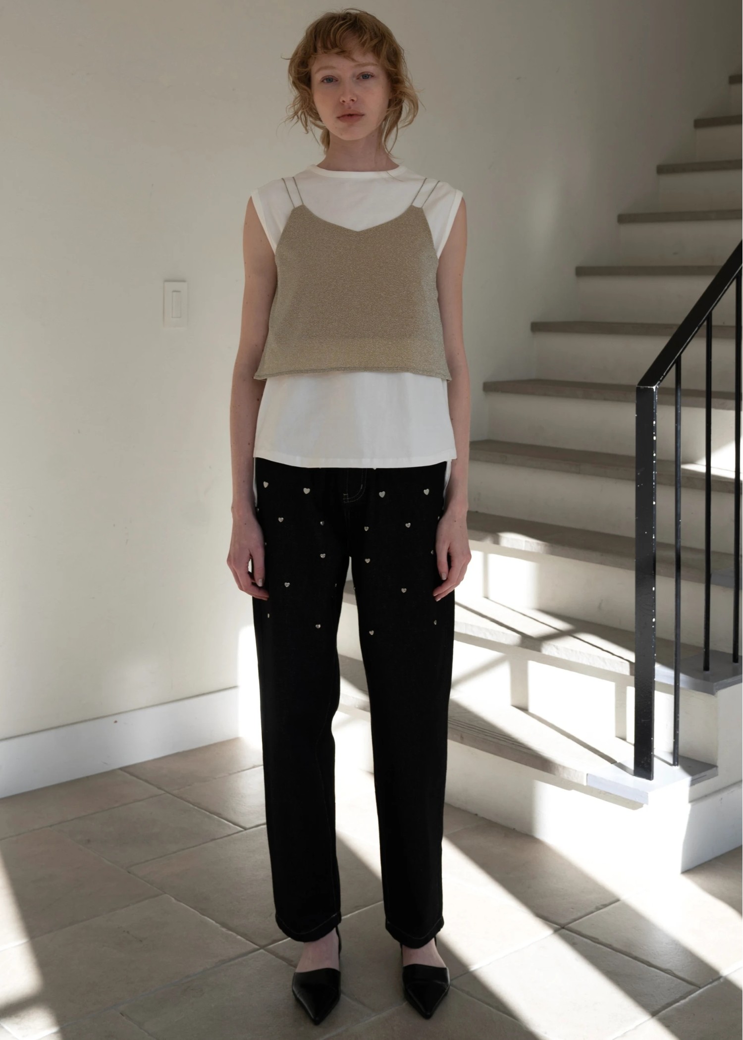 lame cord 2way cropped cami