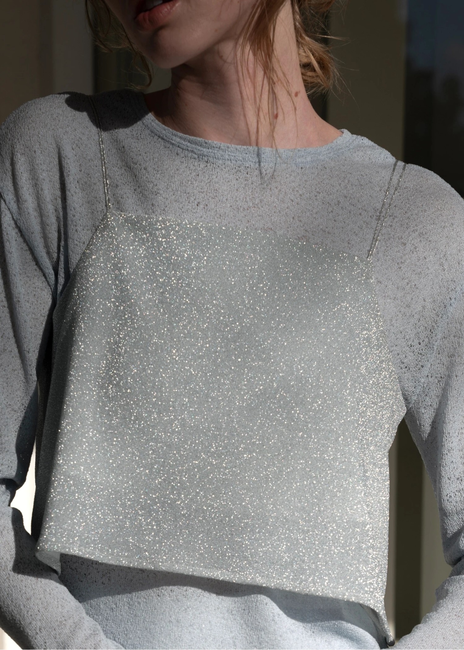 lame cord 2way cropped cami