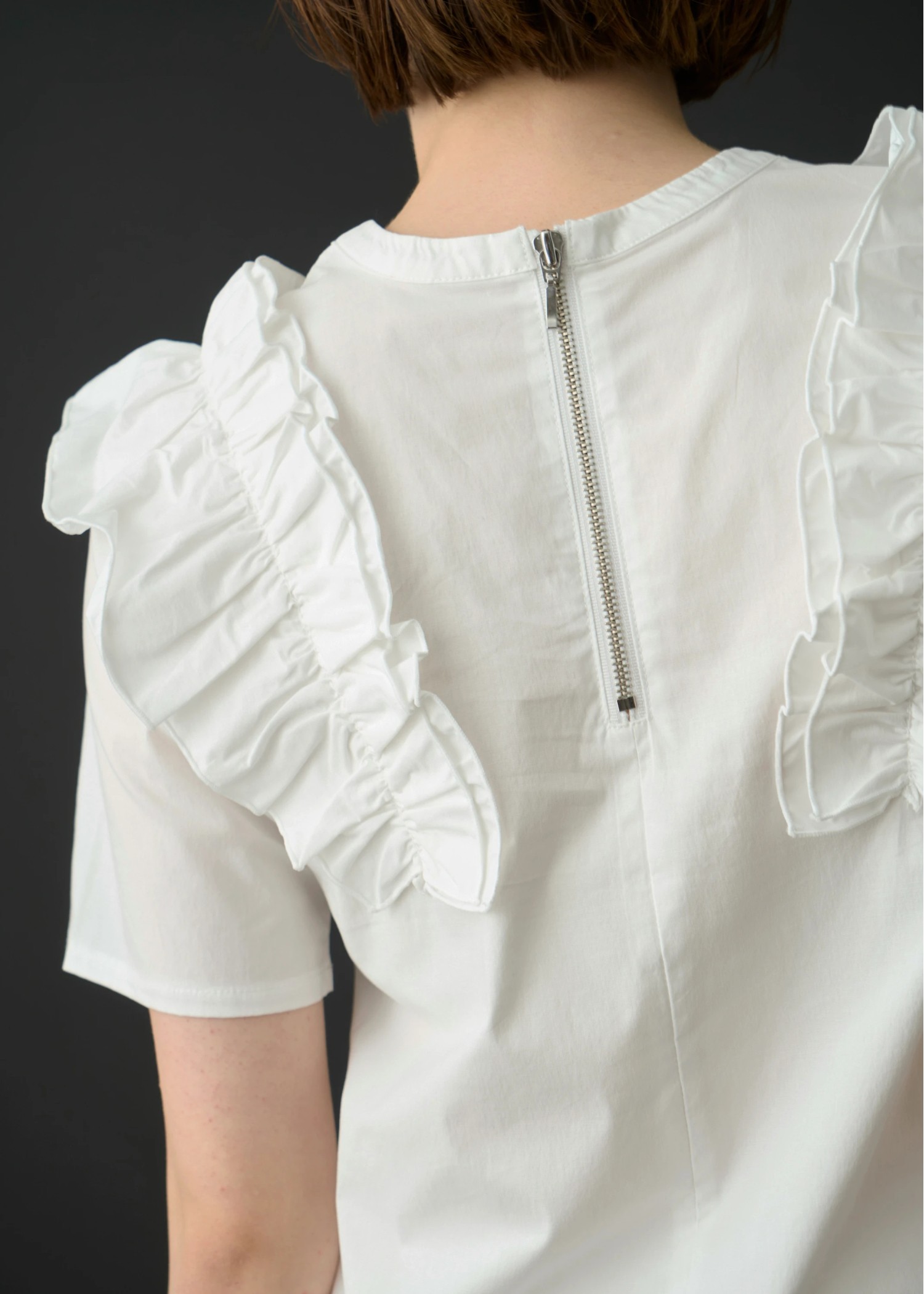 frill drawstring half sleeve BL