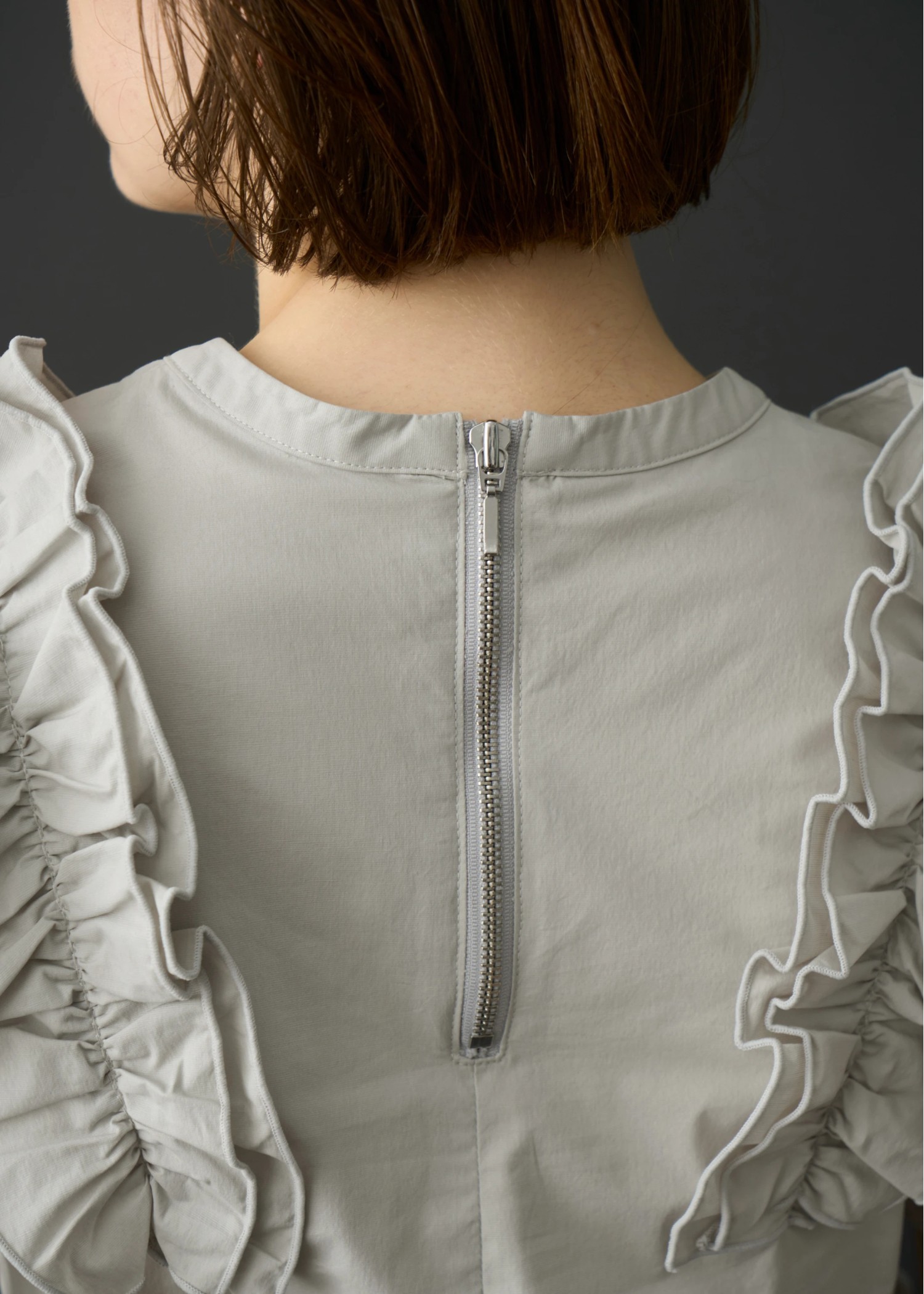 frill drawstring half sleeve BL