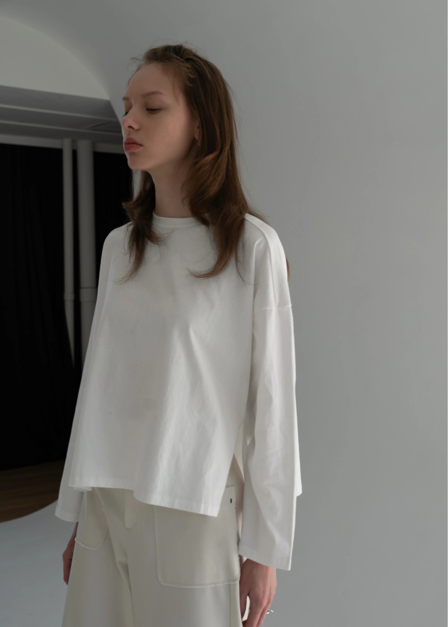 compact side cut generous long T