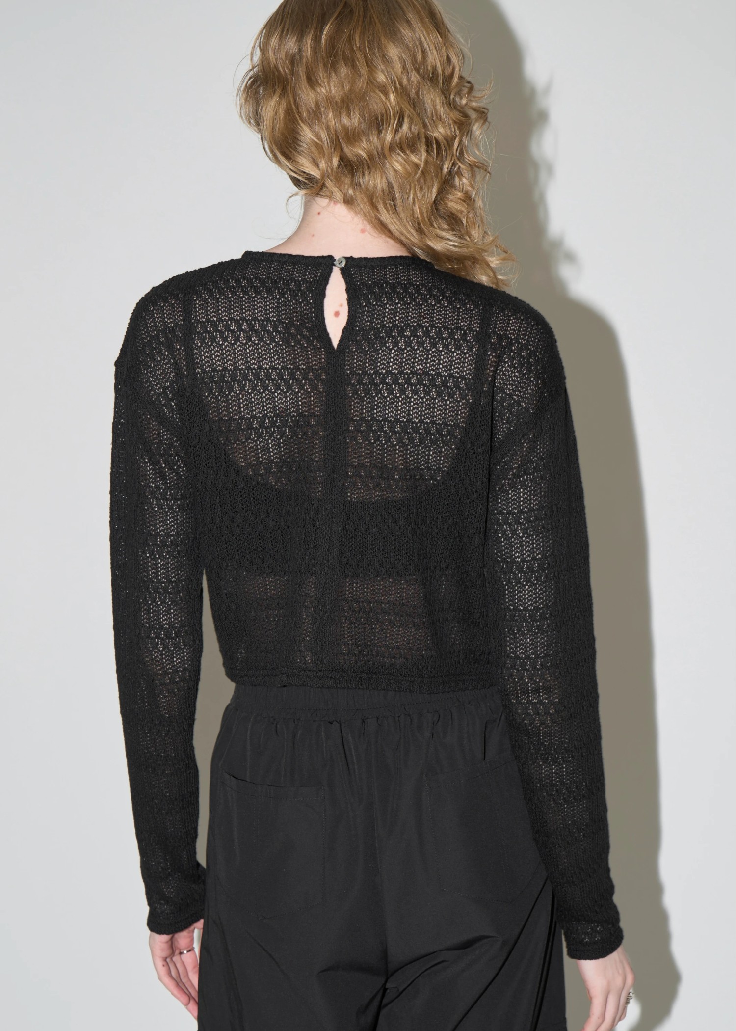 openwork cropped cut sew tops