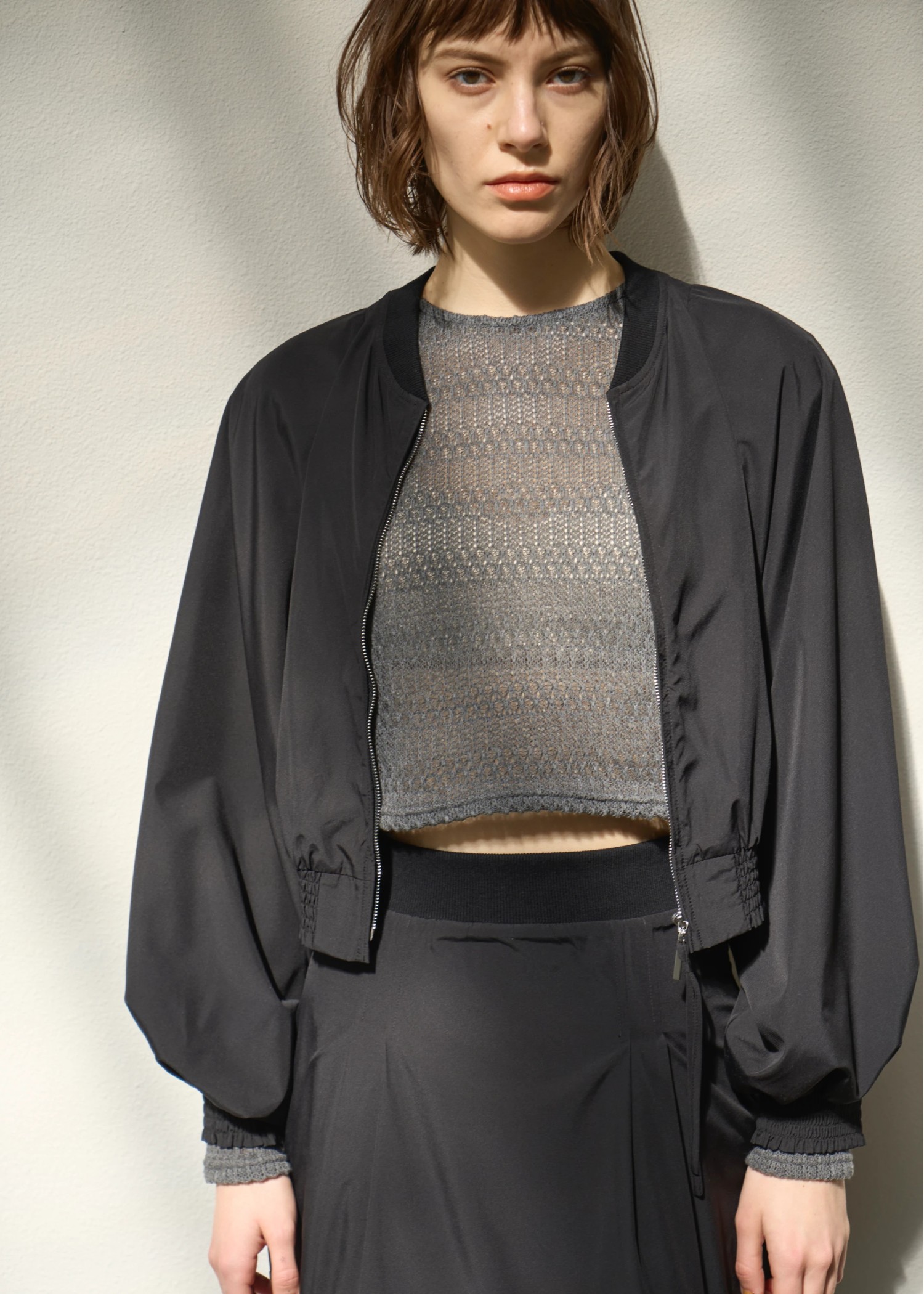 openwork cropped cut sew tops