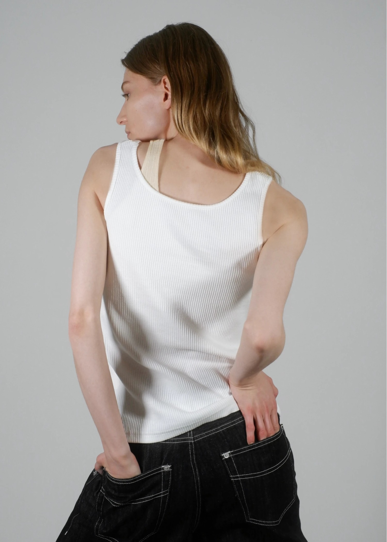 heart hollow out layered tank