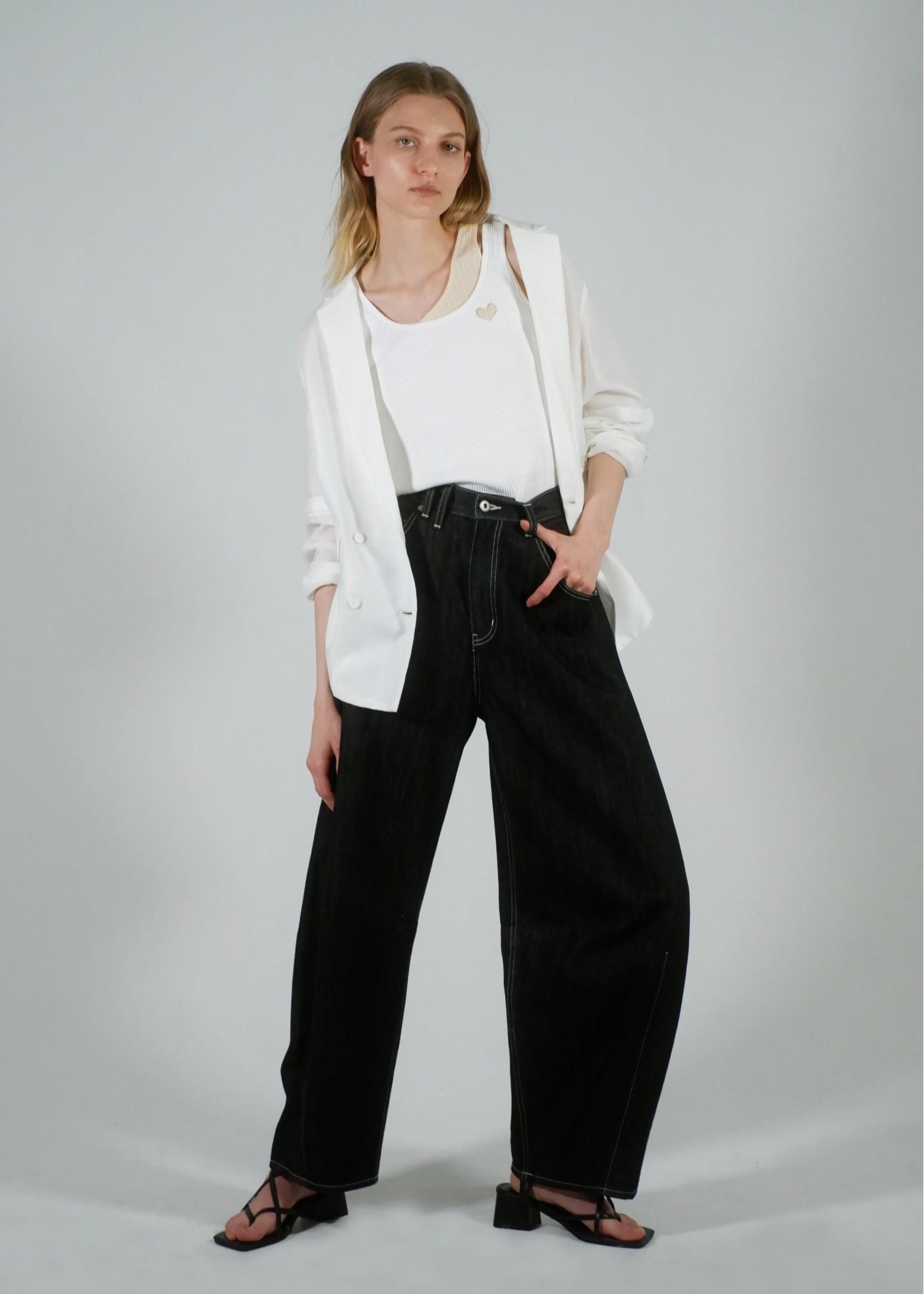 heart hollow out layered tank