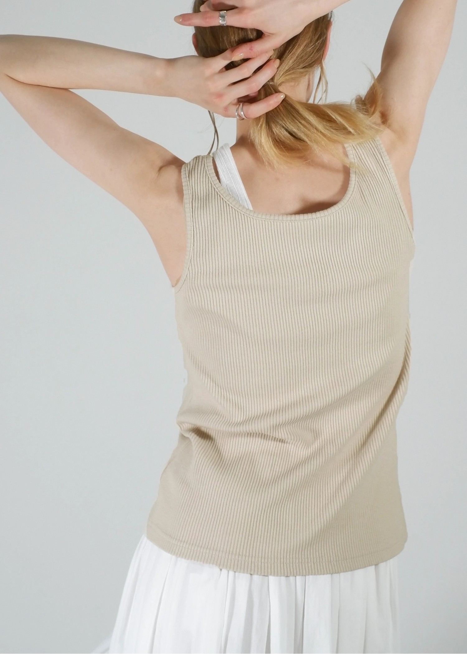 heart hollow out layered tank