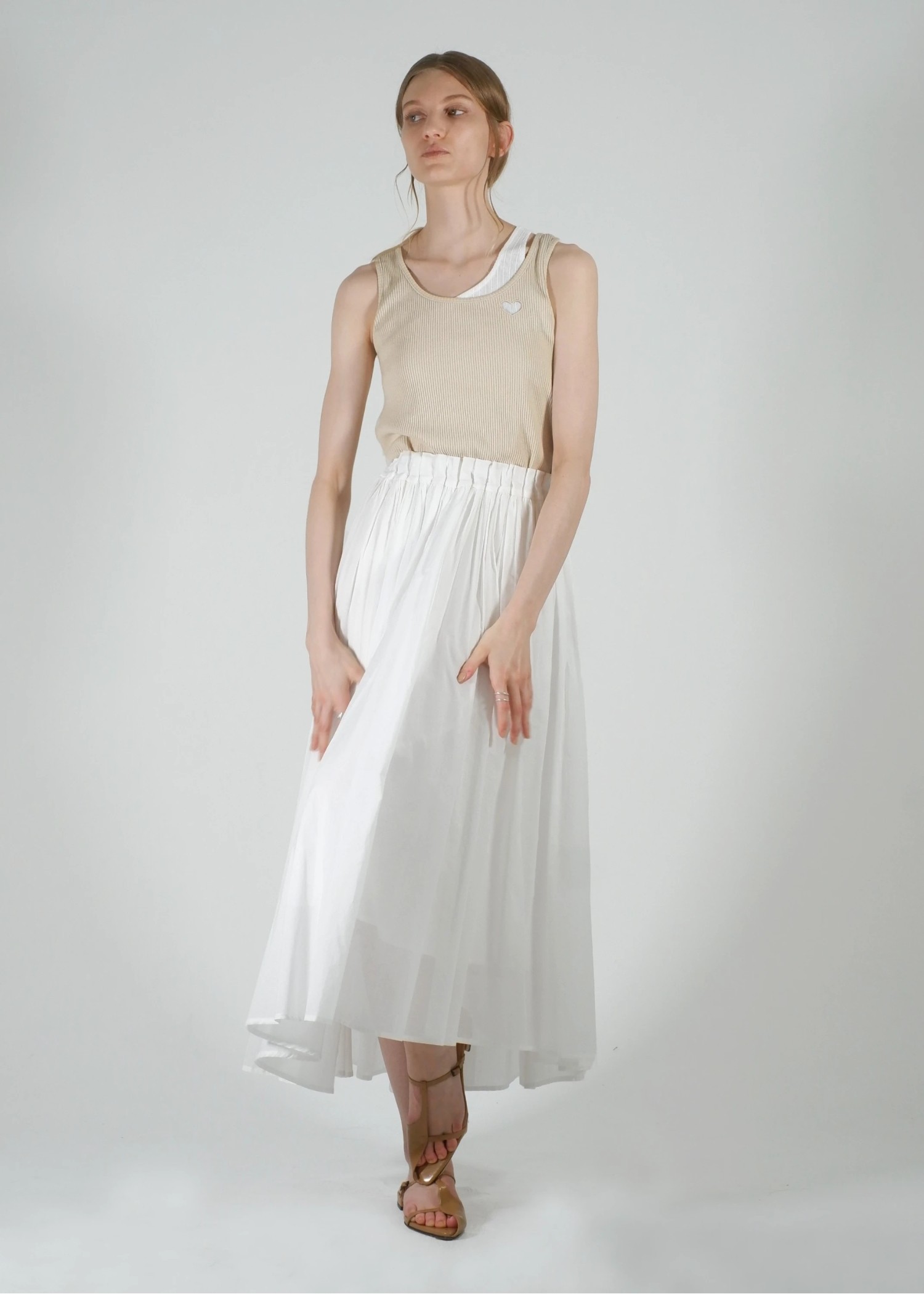 heart hollow out layered tank